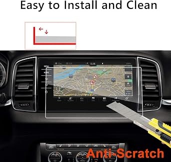 LFOTPP Compatible with Sko-da Karoq 9.2 Inch Navigation Screen Protector – 9H Scratch-Resistant Anti-Fingerprint Tempered Glass Screen Protector GPS Navigation Film