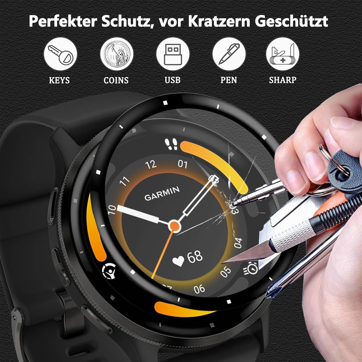 Teenrpov Pellicola Protettiva per Garmin Venu 3 45mm, 4 Pezzi HD Anti Graffio Soft Film [Non Vetro Temperato], per Garmin Venu 3 45mm 3D Flessibile Anti-Impronte Senza Bolle Protezione Schermo