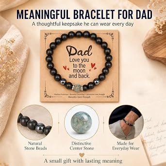 Dad Gifts Box - Fathers Day Christmas Birthday Dad Gifts from Daughter Son, Gift Set with Candle Bracelet Keychain Socks Card for Men