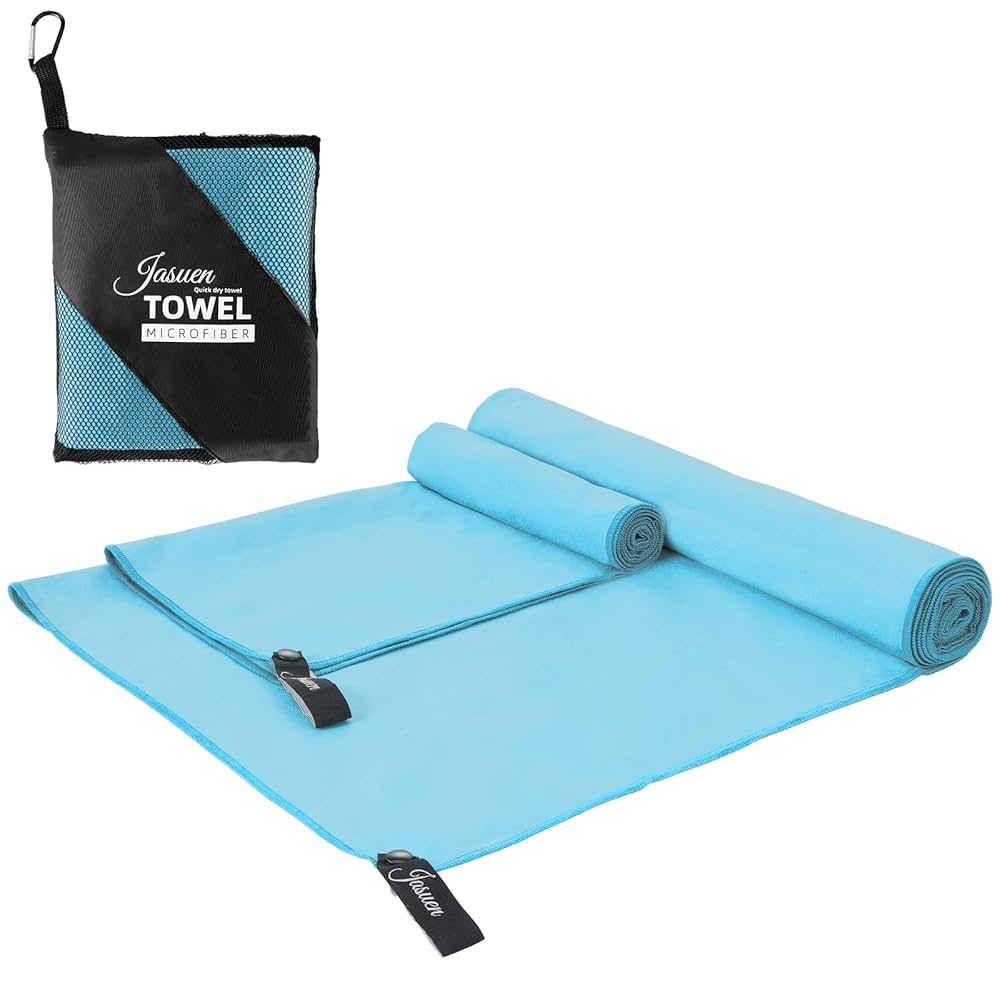 Microfiber Bath Towel Set JASUEN Microfibre Towel Set- Compact Ultra Light Quick Dry Towel For Clips For