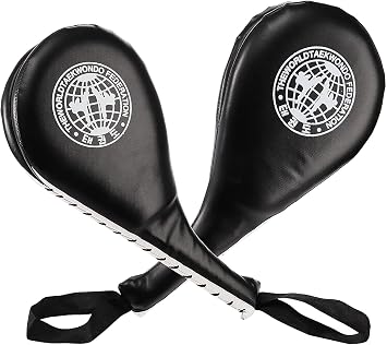 WUWEOT 2 Pack Taekwondo Kick Pads, Durable Striking Pad Target TKD Karate Martial Arts Strike Targets Kickboxing Training, Black