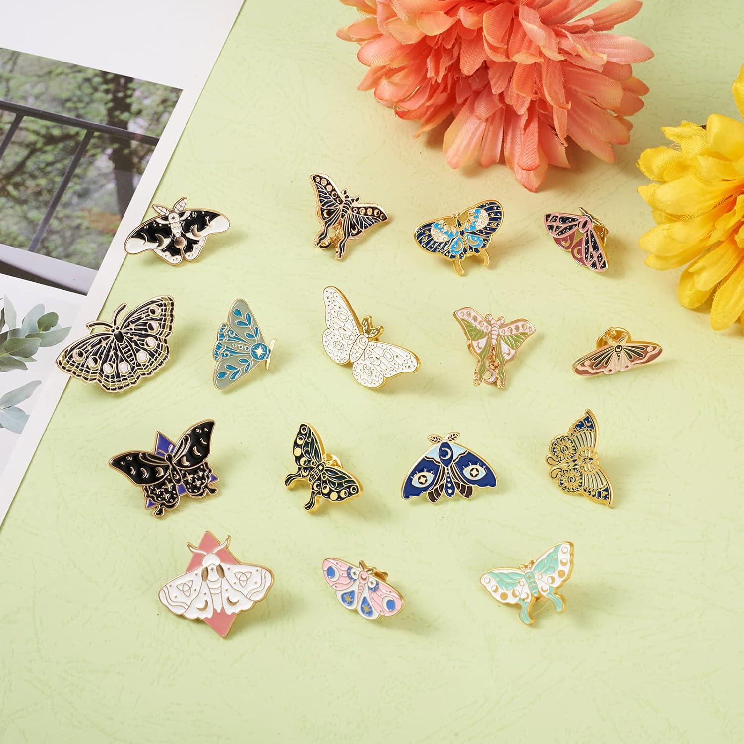 Pandahall 16Pcs Alloy Enamel Brooches Butterfly Theme, 16 Styles Cartoon Butterfly Insect Theme Lapel Brooch Enamel Pin Set for Clothes Bags Decor - Image 6