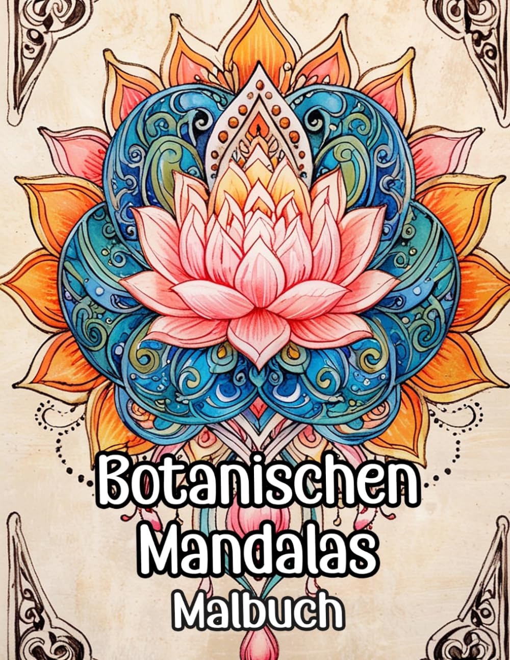 Botanischen Mandalas Malbuch: Färbung Seiten Mit Floralen Dekorativen Mustern Blüten Blättern Zen-Kunst Geometrischen Motiven Lotus Natur ... Stressabbau | Für Kinder Erwachsene