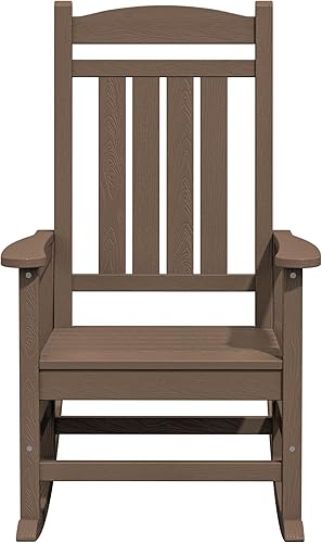 Vista 33 de Kingyes Mecedoras de polietileno de alta densidad para exteriores, sillas mecedoras para patio, deck, soportan hasta 330 libras, azul Azul marino