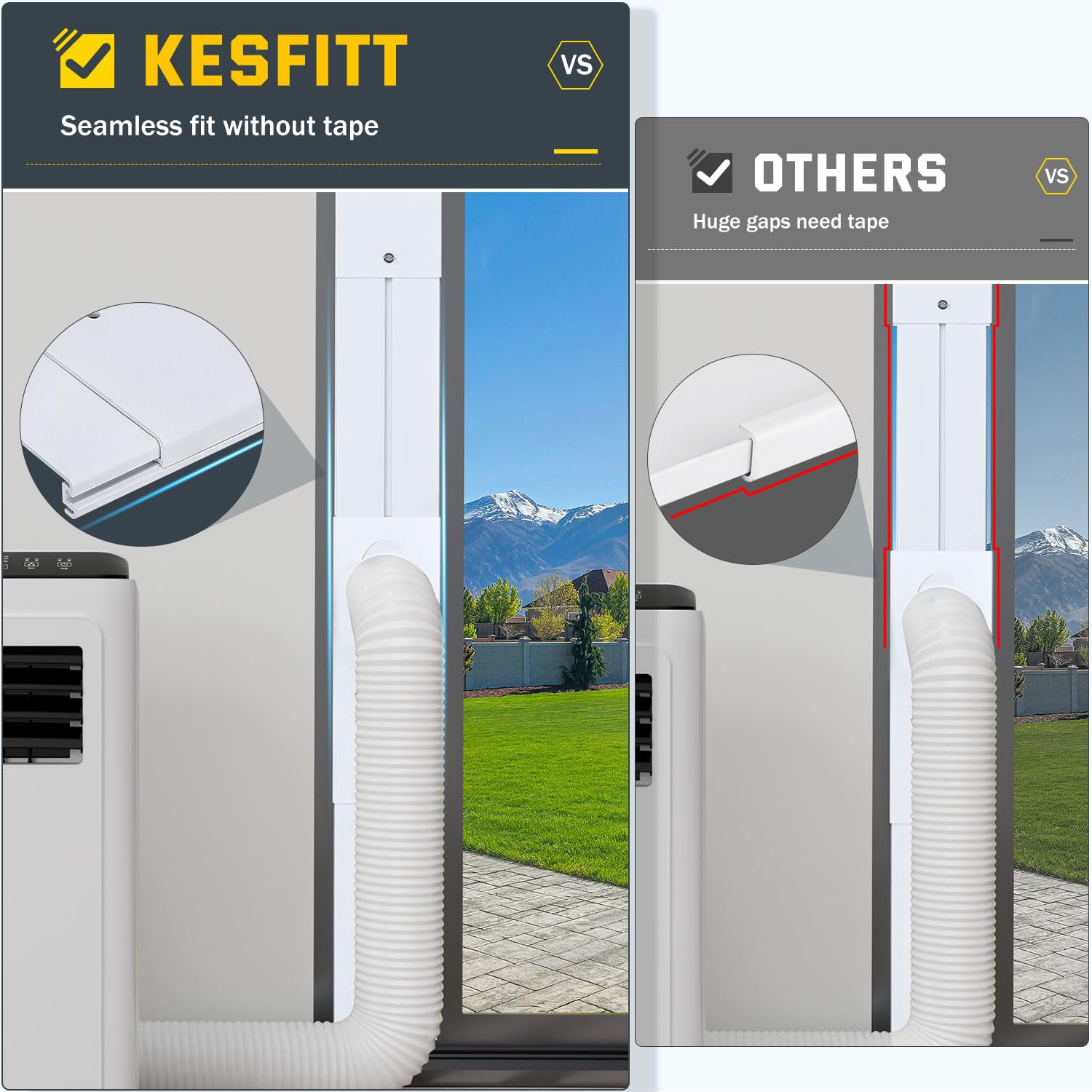 Kesfitt Portable Air Conditioner Sliding Door Vent Kit