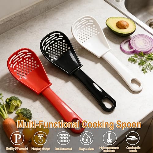 Miniatura 7 de Juego de cuchara de cocina multifuncional 6 en 1, nuevos utensilios de cocina resistentes al calor, cuchara ranurada, herramienta de cuchara pequeña