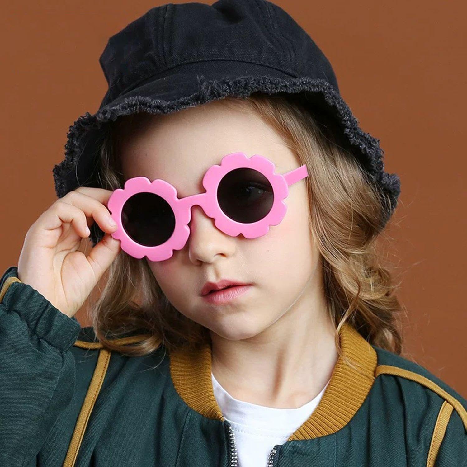 2 sztuki okularów z okrągłą ramką, dziecięce okulary przeciwsłoneczne, urocze i zabawne okulary przeciwsłoneczne, artykuły podróżne na świeżym powietrzu., Żółty, Taglia unica