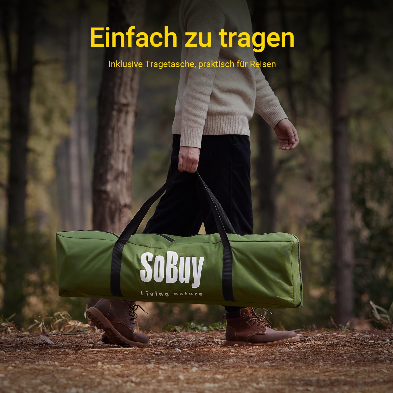 SoBuy Feldbett mit Zelt Grün 4in1 Zelt auf Stelzen mit Rolltasche Wasserdichtes Campingbett Outdoor Campingliege Familienzelt ohne Matratze Angelzelt Grün