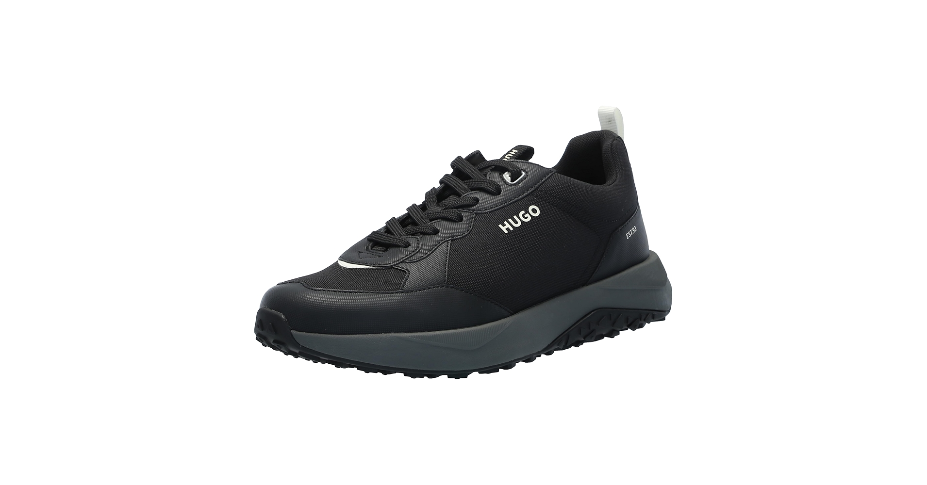 Amazon.com | HUGO Logo Tape Canvas Mix Sneaker, Black