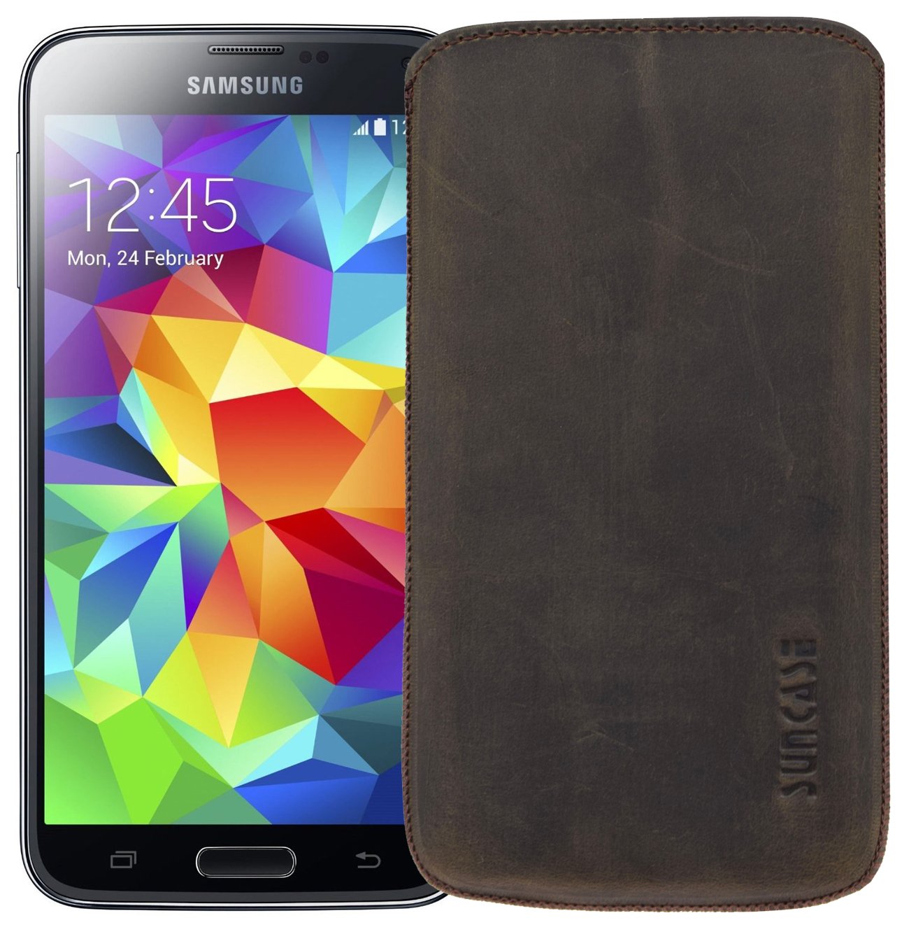 Suncase 52673647 Custodia per Cellulare 12,9 cm (5.1) Custodia a Scorrimento Marrone