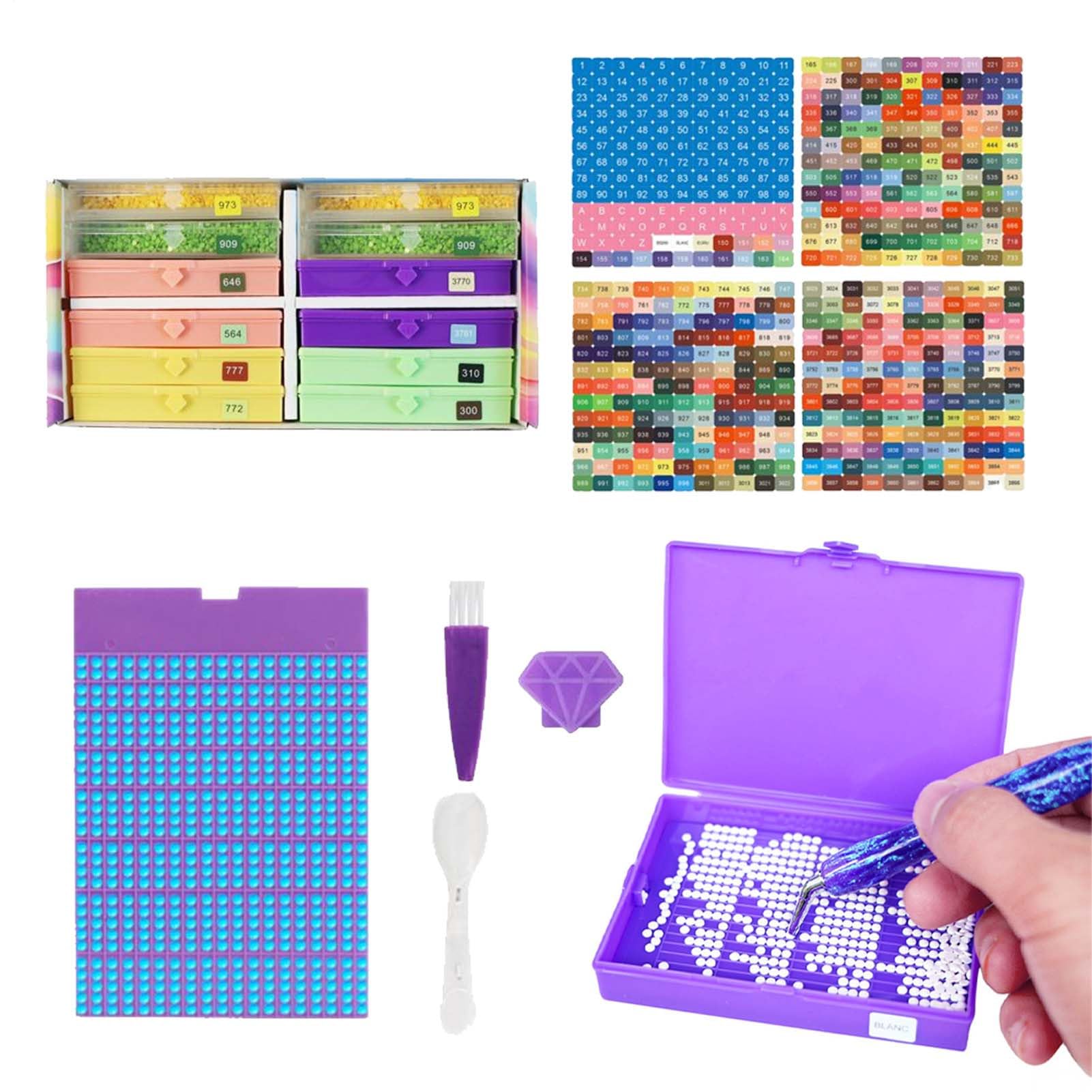 Boîtes de rangement pour strass et accessoires de travaux manuels