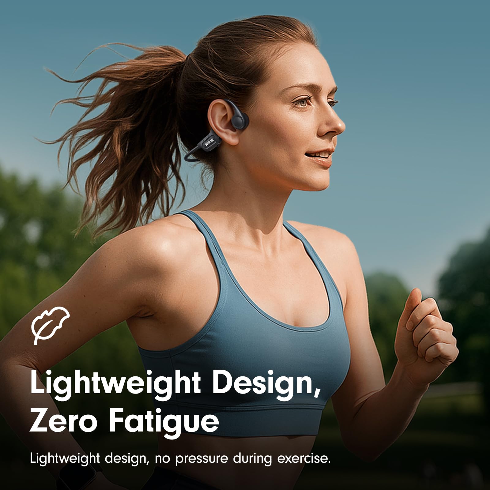 Cuffie a conduzione ossea, auricolari aperti Bluetooth 5.4 con microfono, impermeabilità IPX6, tempo di riproduzione 8H, auricolari sportivi leggeri per corsa, ciclismo, allenamento