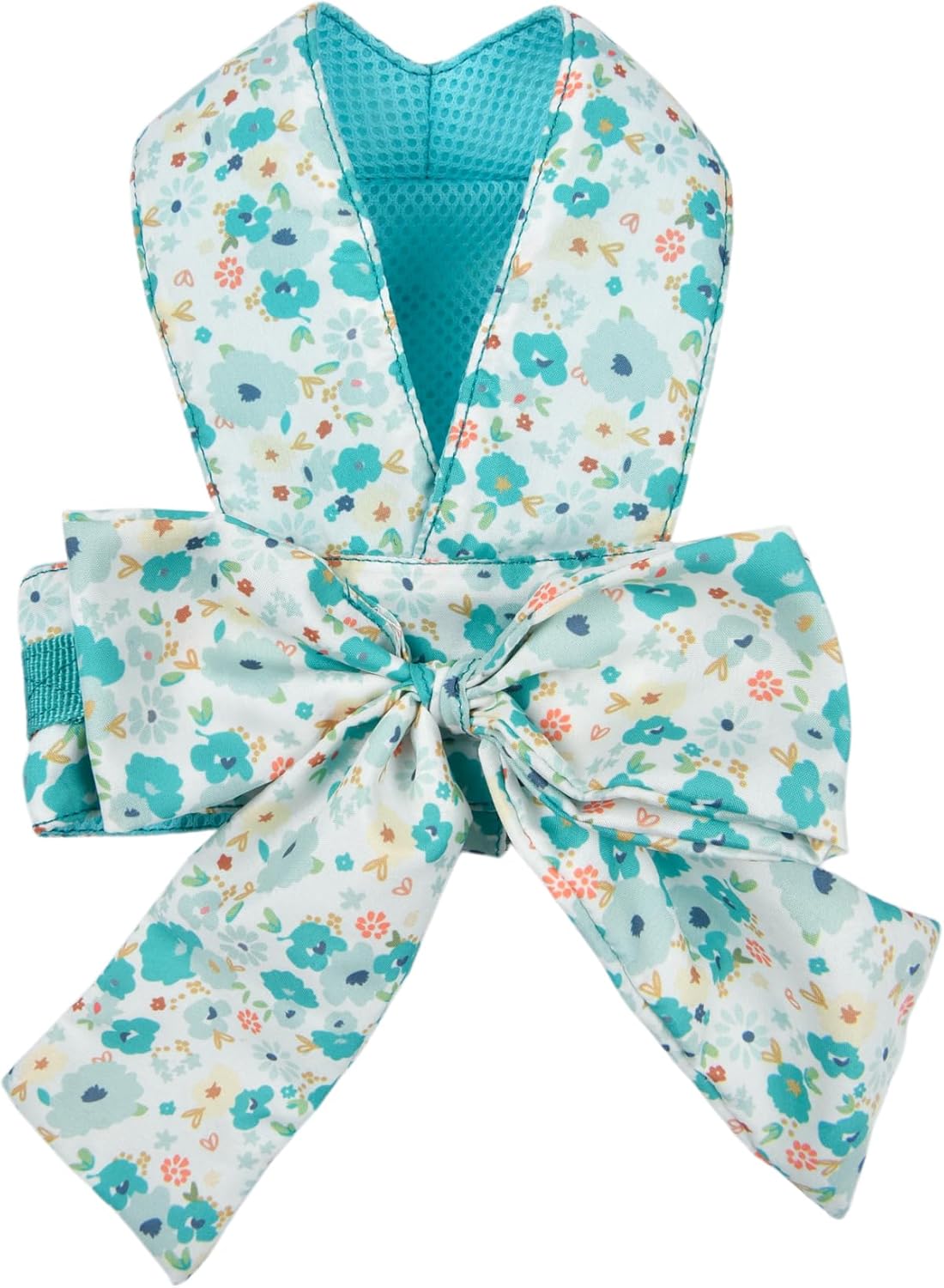 Pinkaholic New York Amabel Dog Harness Flower Pattern Fashionable Cute Spring Summer Harness for Small Dogs, Aqua, Large