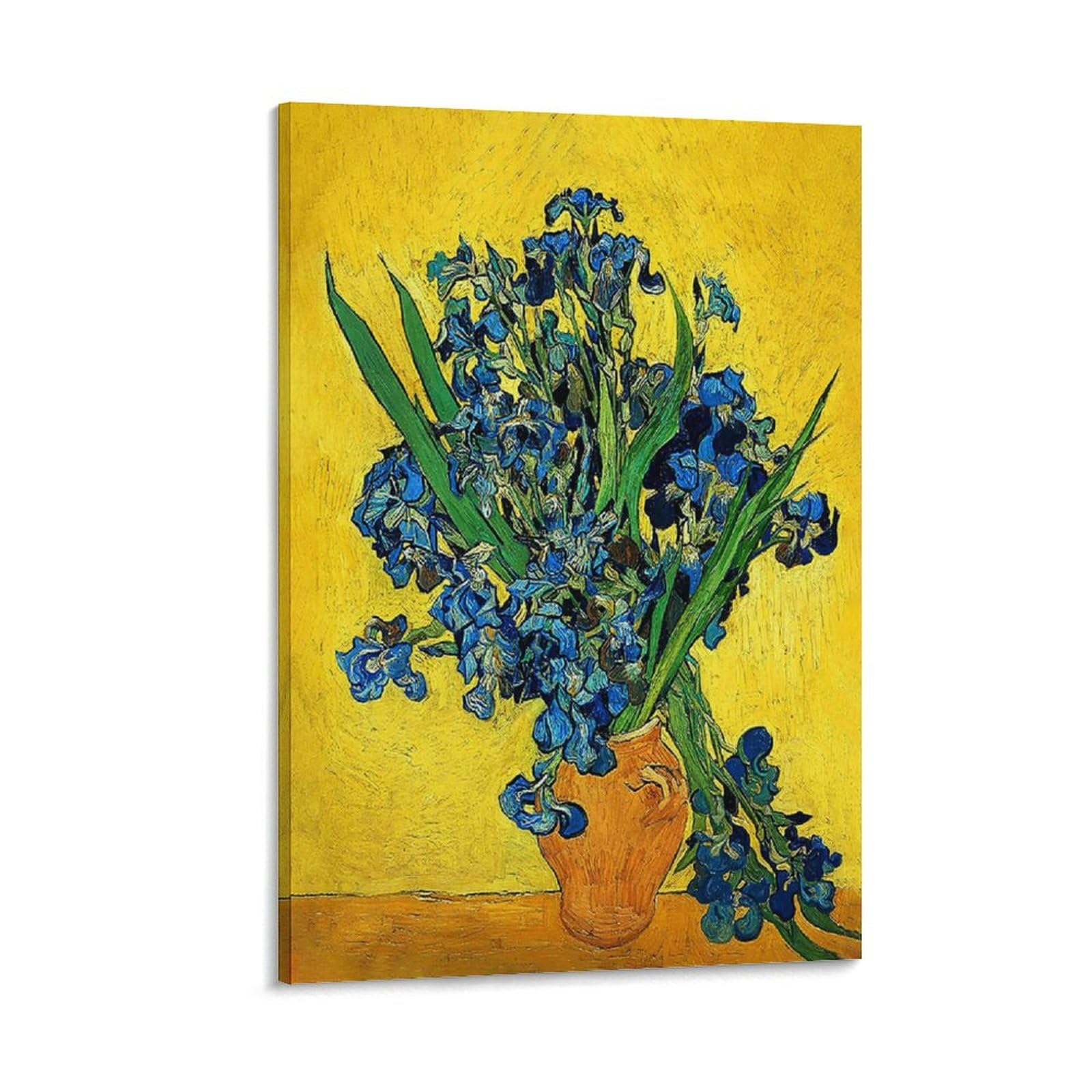 ★秀作★ 手書き油絵 ゴッホ アイリスのある花瓶 額付 絵画 インテリア 油彩画 名画】ゴッホ「花瓶のアイリス」 - 絵画や壁掛け販売｜日本唯一
