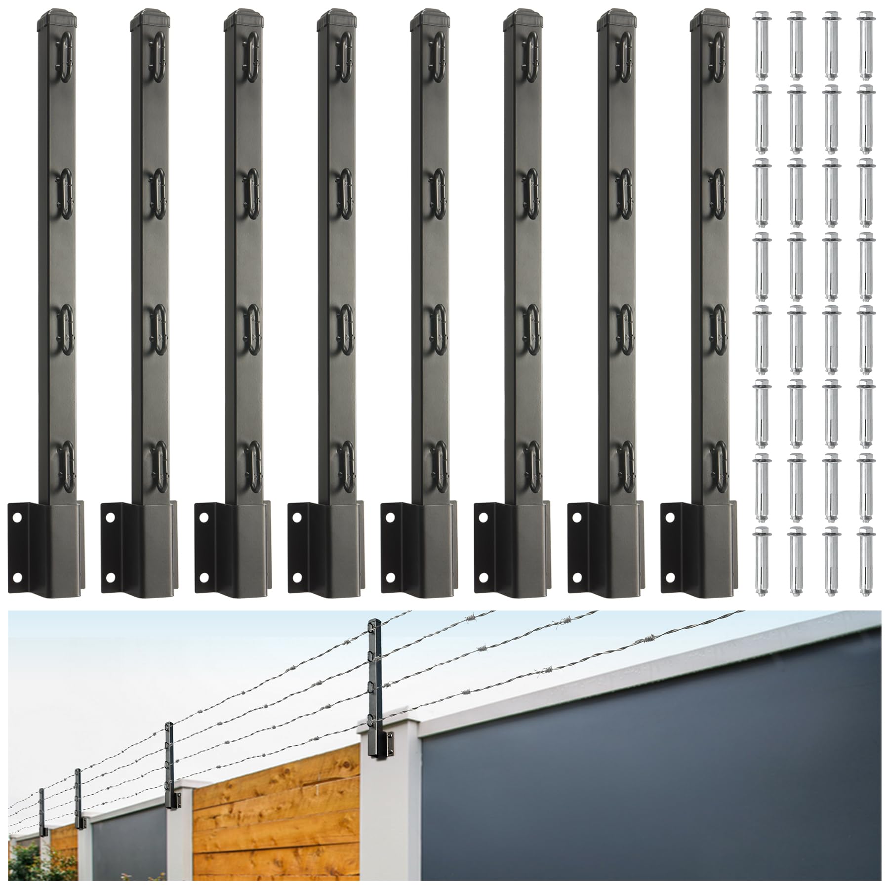 Epcee Fence Post Extender, 23.5" Fence Barbed Wire Extend Arm，for Outdoor Fences to