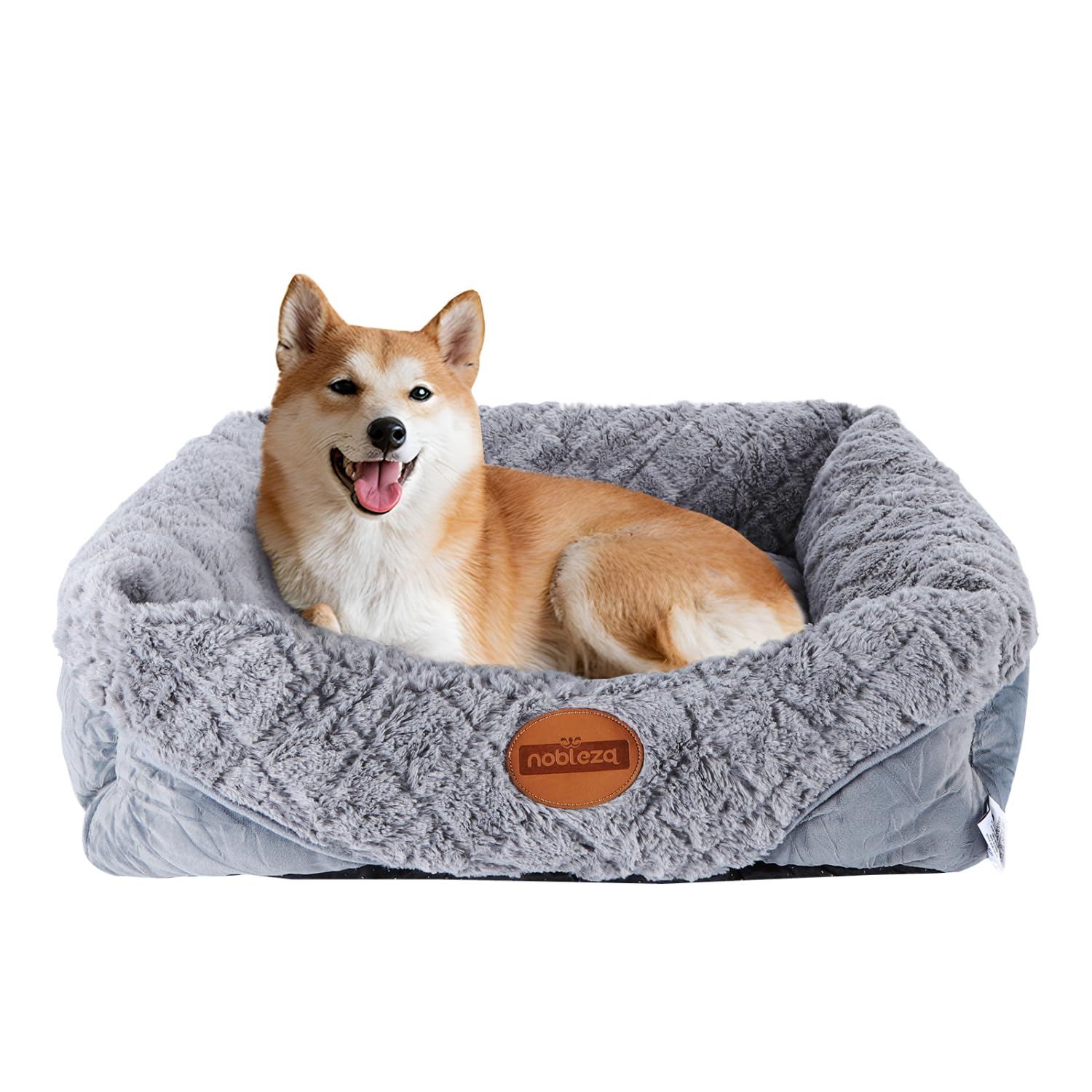 Nobleza Cama Perros Medianos, Cama para Perro Lavable con Fondo Antideslizante, Cama para Mascotas de Felpa Suave y Mullida, M, 70x60x20cm