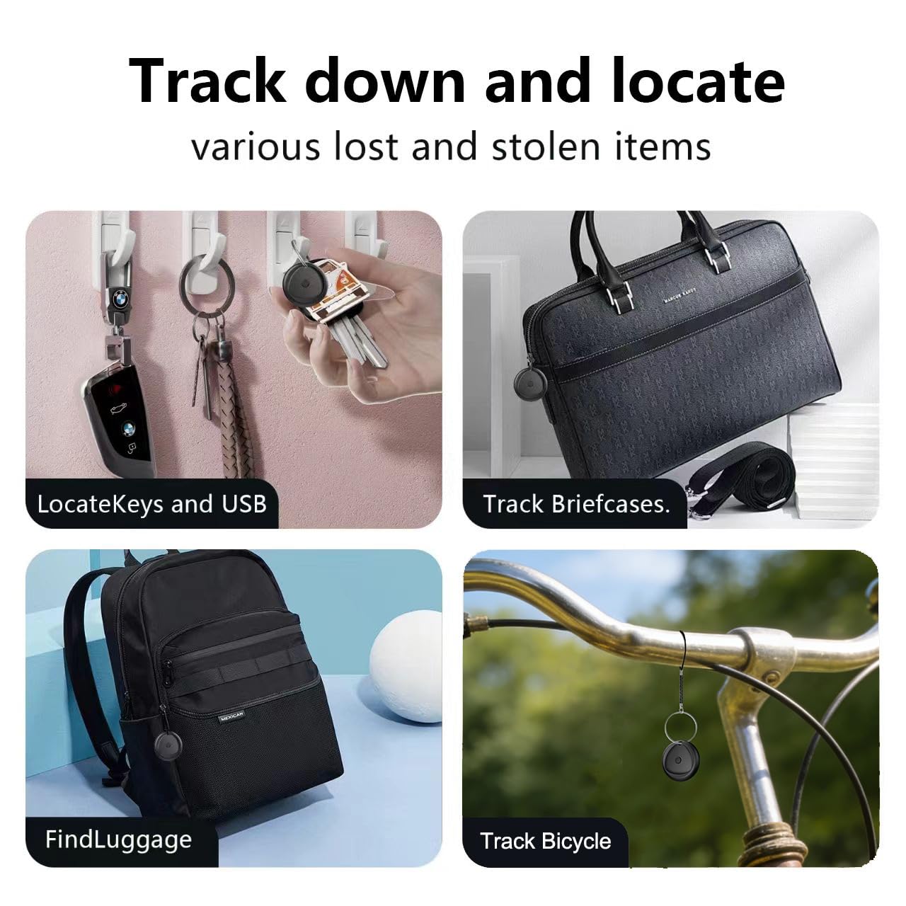 Android Smart Bluetooth Tarcker funziona con Goole Find Hub App (non per iOS o HUAWEI) Cordino protettivo, Trova chiavi e localizzatore oggetti per bagagli, zaini, portafogli