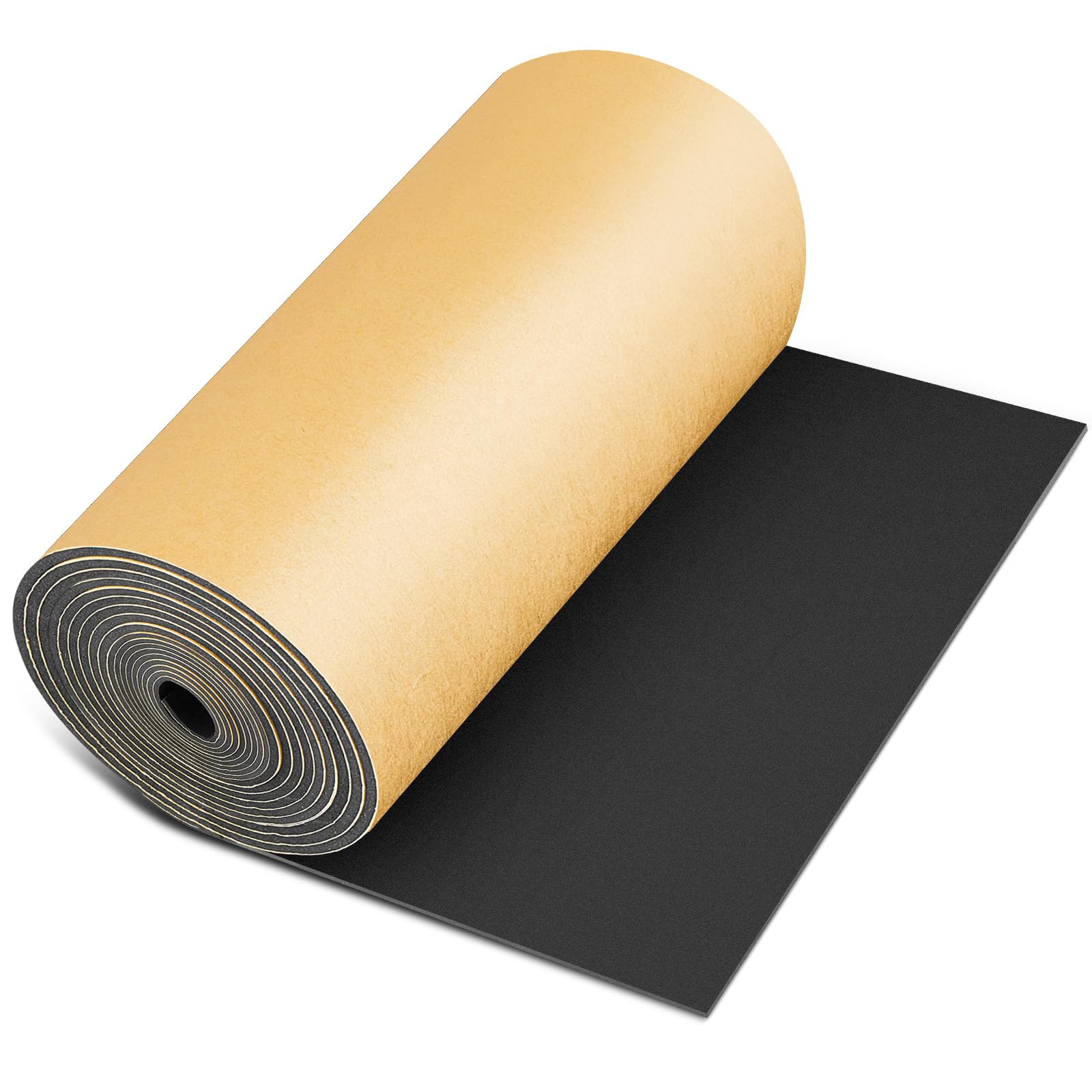 1 Pc 78 x 16 x 2/5 Inches Closed Cell Rubber Foam, Marine Foam Roll, Black