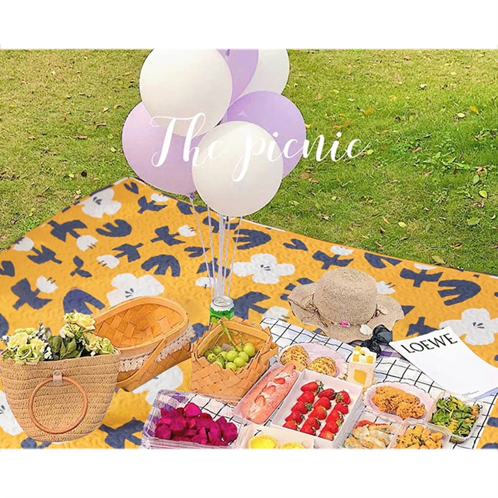dywan kempingowy do namiotu， Bardzo duża jesienna wycieczka na trawniku, piknikowa mata, składane koce plażowe na kemping na plaży, na trawie, w domu(150X190CM)