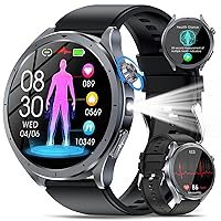 YUPENG AI Smartwatch Uomo ChatGPT ECG/𝐆li𝐜e𝐦ia/HRV/Lipidi/Acido Urico/BMI