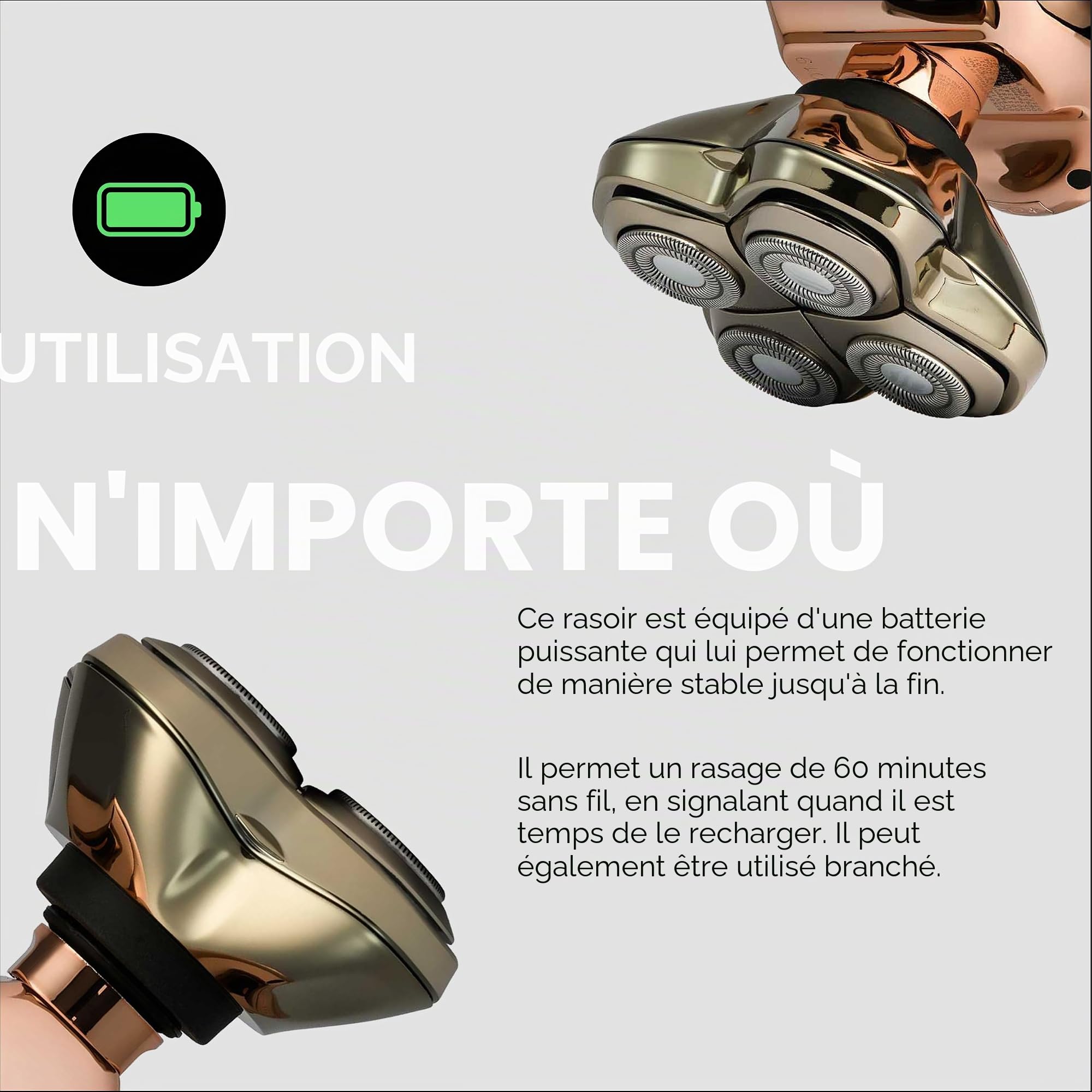 Skull Shaver Butterfly Kiss Pro Rose Gold - Tondeuse Femme pour Corps et Tête, Rasoir électrique Électrique Féminin, meilleur cadeau pour femme