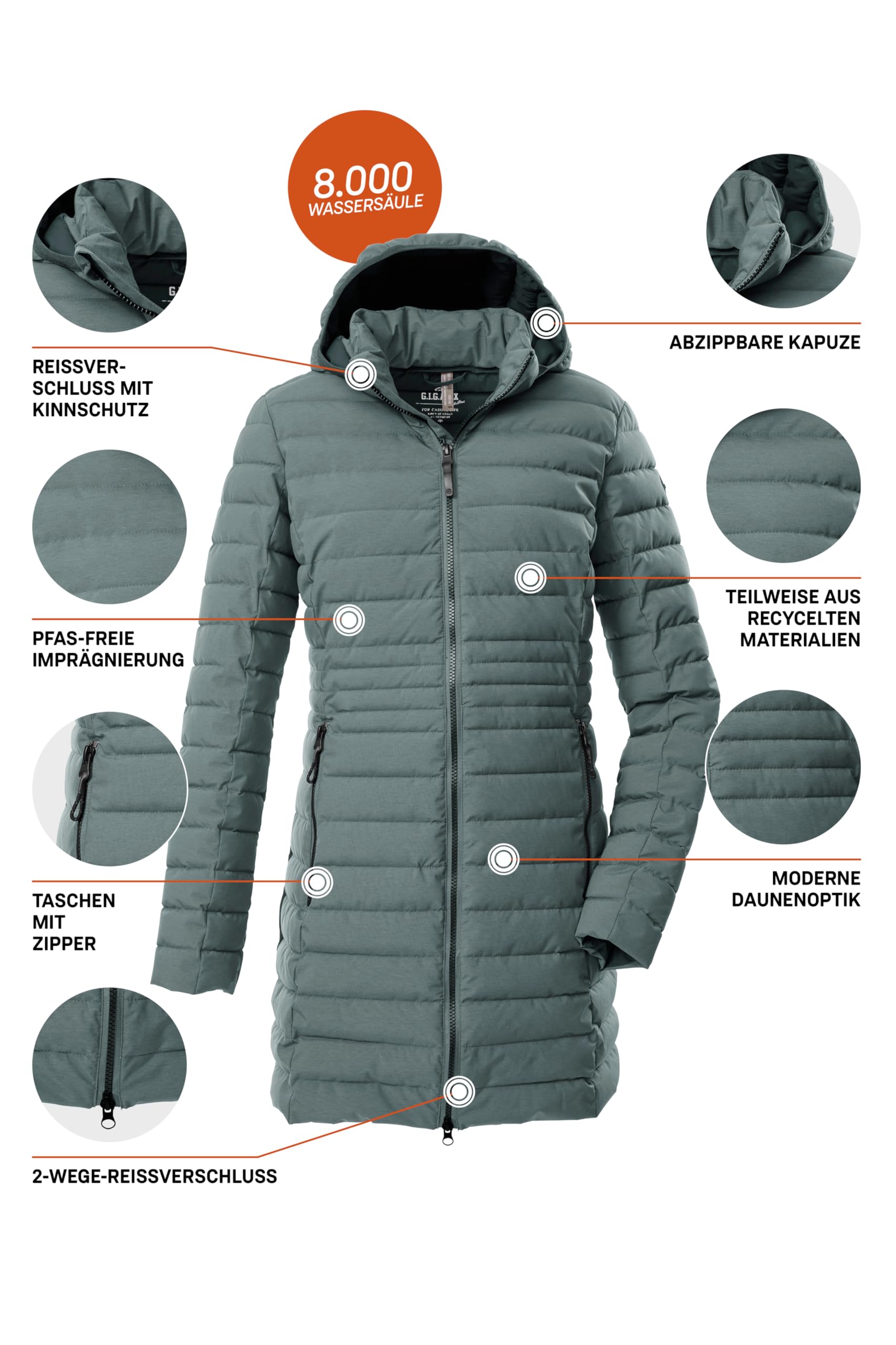 G.I.G.A. DX Gw 77 Wmn Qltd Prk_bacarya Parka acolchada/parka funcional con aspecto de plumón y capucha con cremallera Mujer