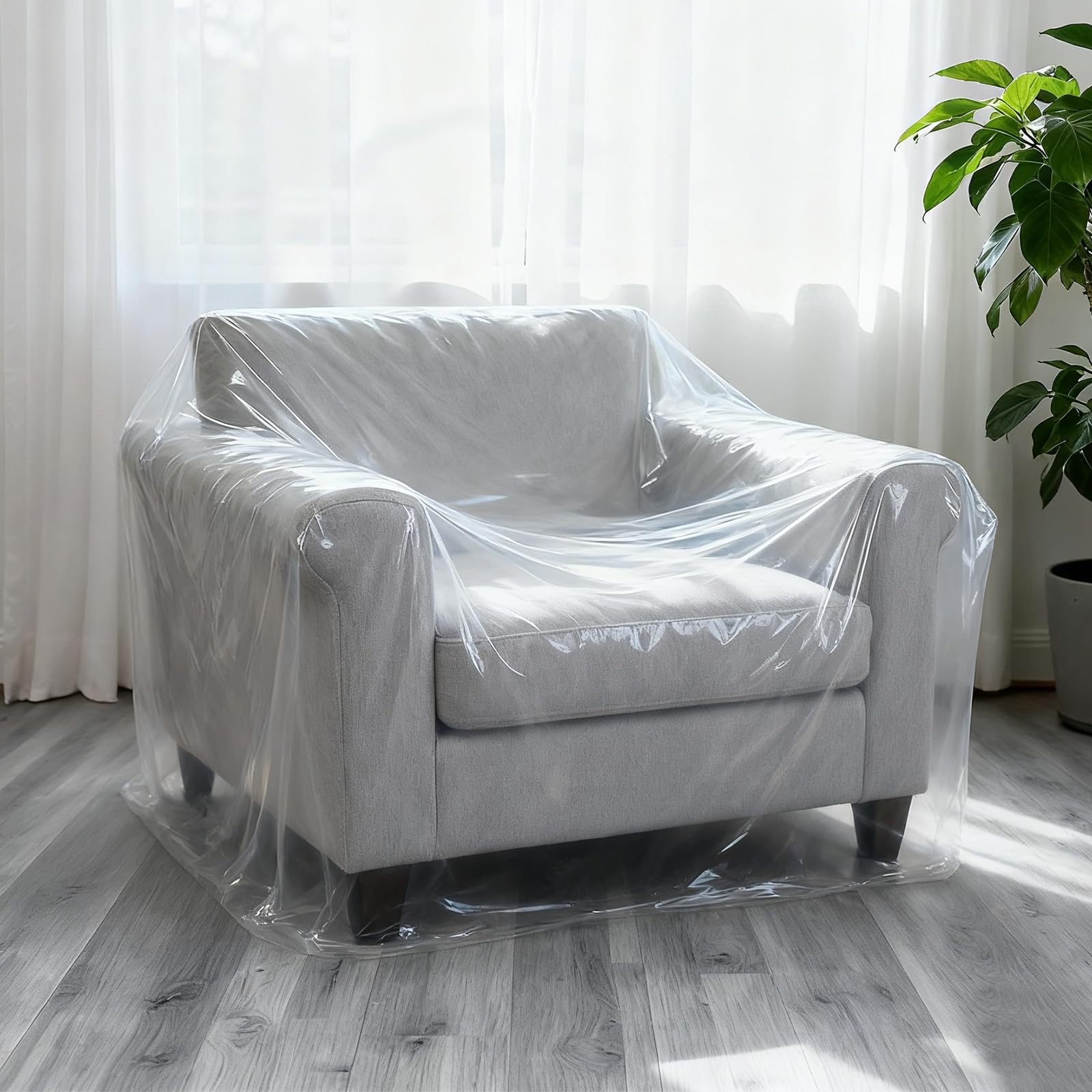 sourcing map Plastic Couch Cover, 33.5" lx90.6 W Clear Thick Furniture Covers Waterproof Dust Proof Sofa Cover Protectors Cat Dog Scratch Proof Fit 19.7"x13.8"x70.9" for Storage and Moving
