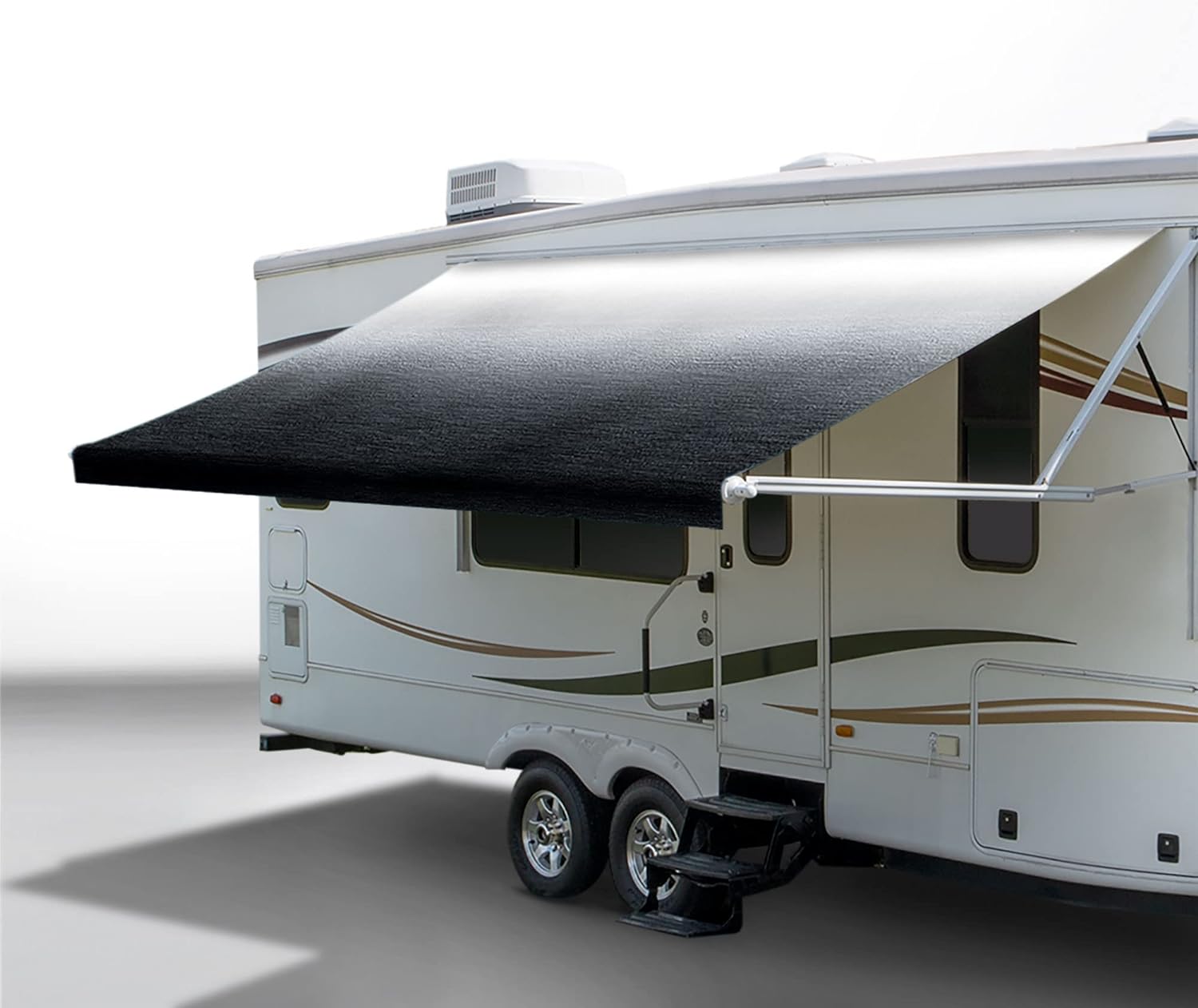 RecPro RV Awning Fabric Replacement | Width Options from 8 Feet to 22 Feet | Variety of Color Options | 8' (96") Length RV Awning | Premium Vinyl (8' - Actual Width 7' 1", Charcoal Fade) 8' - Actual Width 7' 1" Charcoal Fade