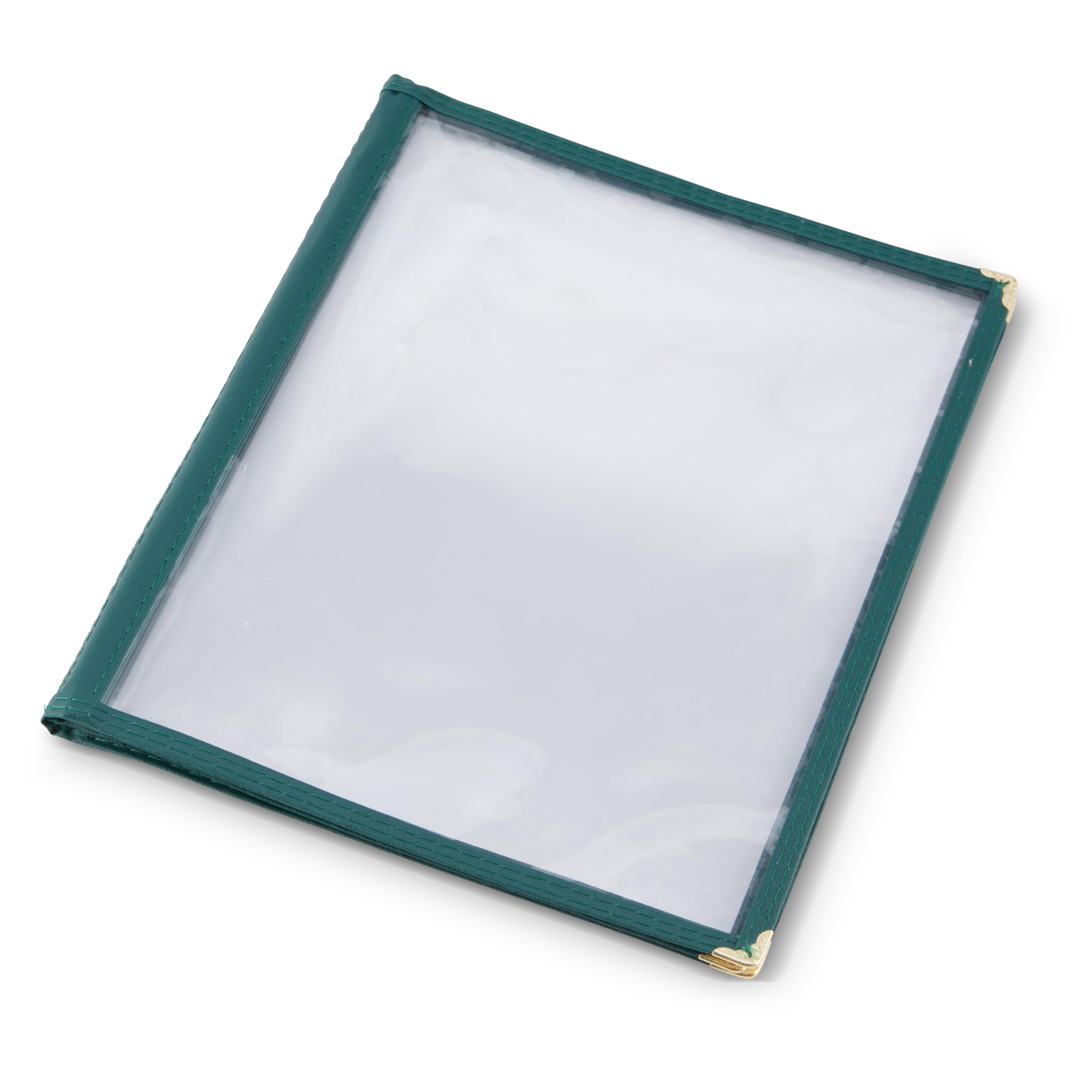 (50 Pack) AME D’Essence Green Trimmed 4 Page Book Fold Menu Cover, 8.5