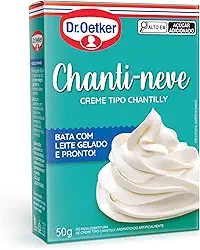Dr. Oetker Pó Para Chanti-Neve, Creme Tipo Chantilly, Para Rechear e Decorar Bolos, Pavês e Sobremesas, Textura Leve e Suave, 50g