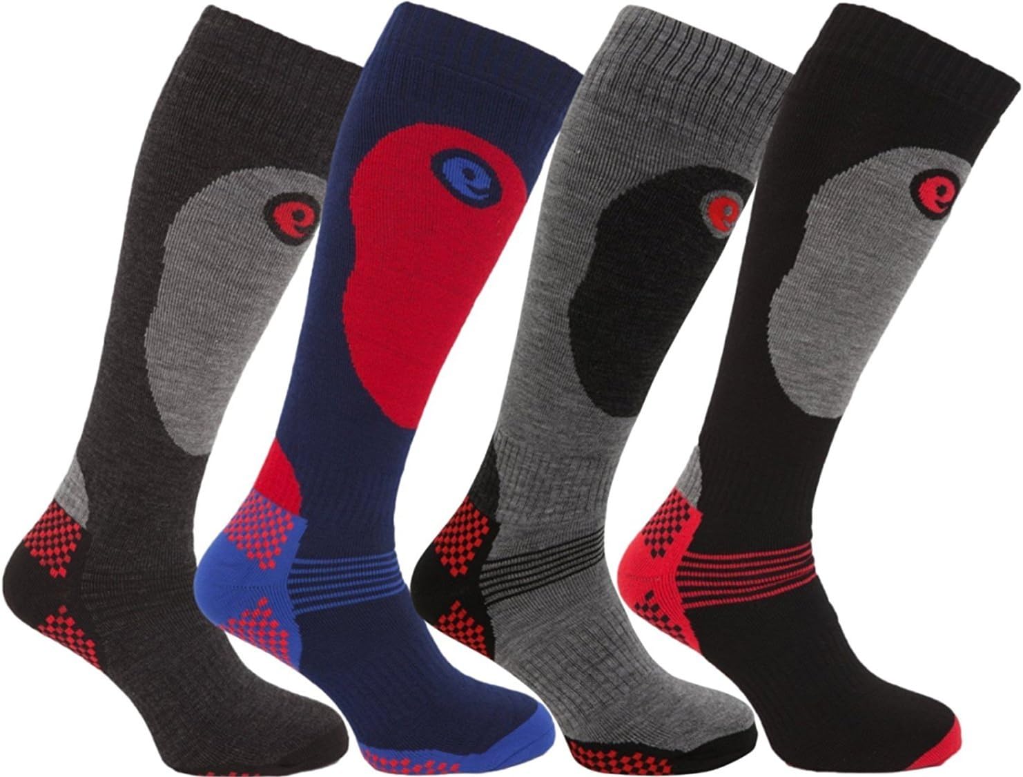 4 Pairs Mens Long Hose High Performance Ski Socks UK 6-11 (EUR 39-45)