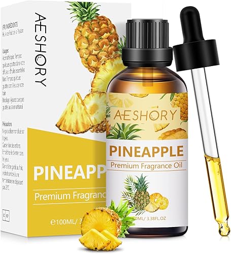 Miniatura 1 de Aceite aromático de piña de 1.0 fl oz, aceites perfumados afrutados de grado prémium para hacer velas, aromas de jabón y difusores, aceites