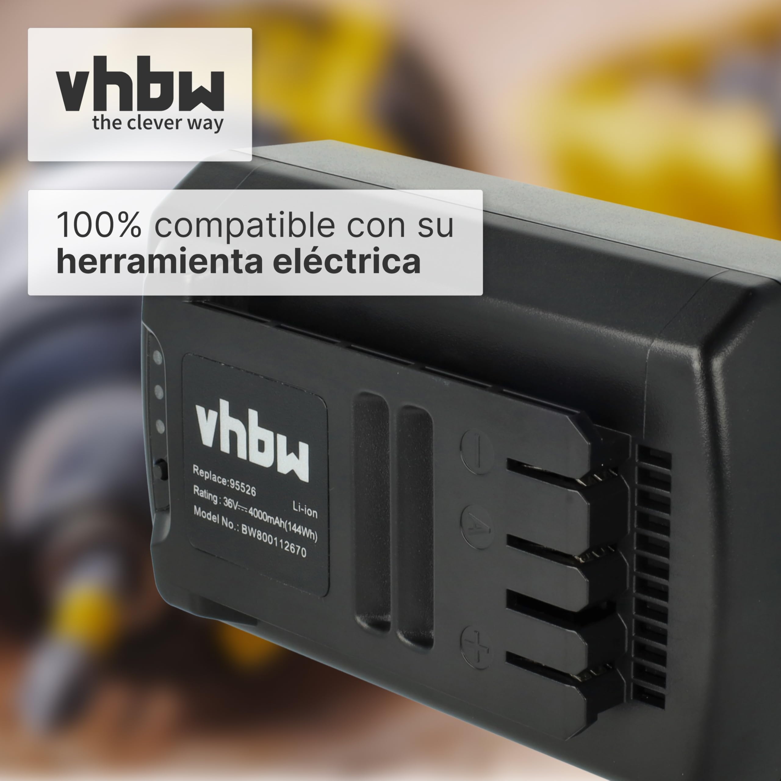 vhbw Batería Compatible con Güde cortacésped a batería 430/36 Li-Ion (95545), Herramienta eléctricas (4000 mAh, Li-Ion, 36 V)