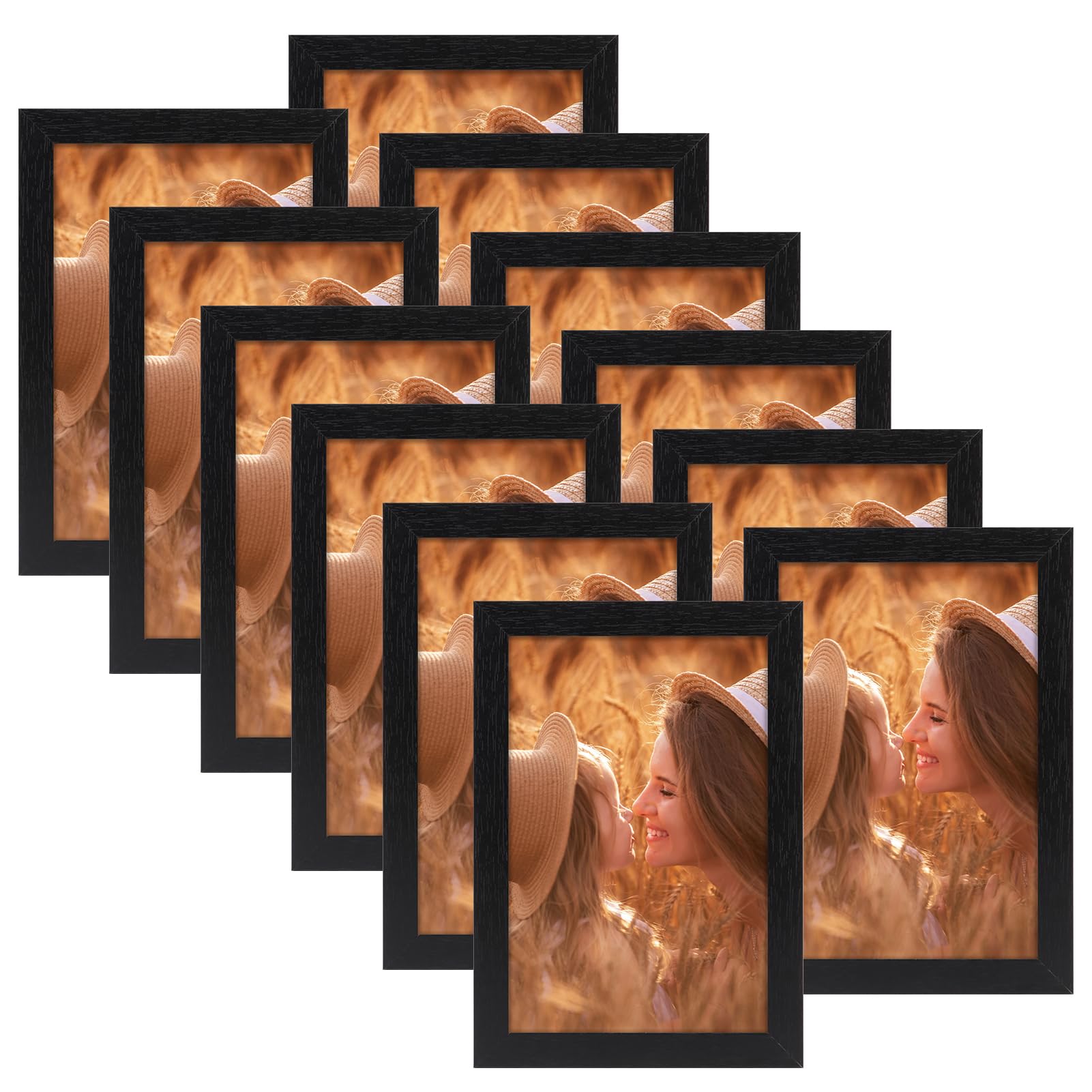 lot 12 cadres photo 10x15 cm noir