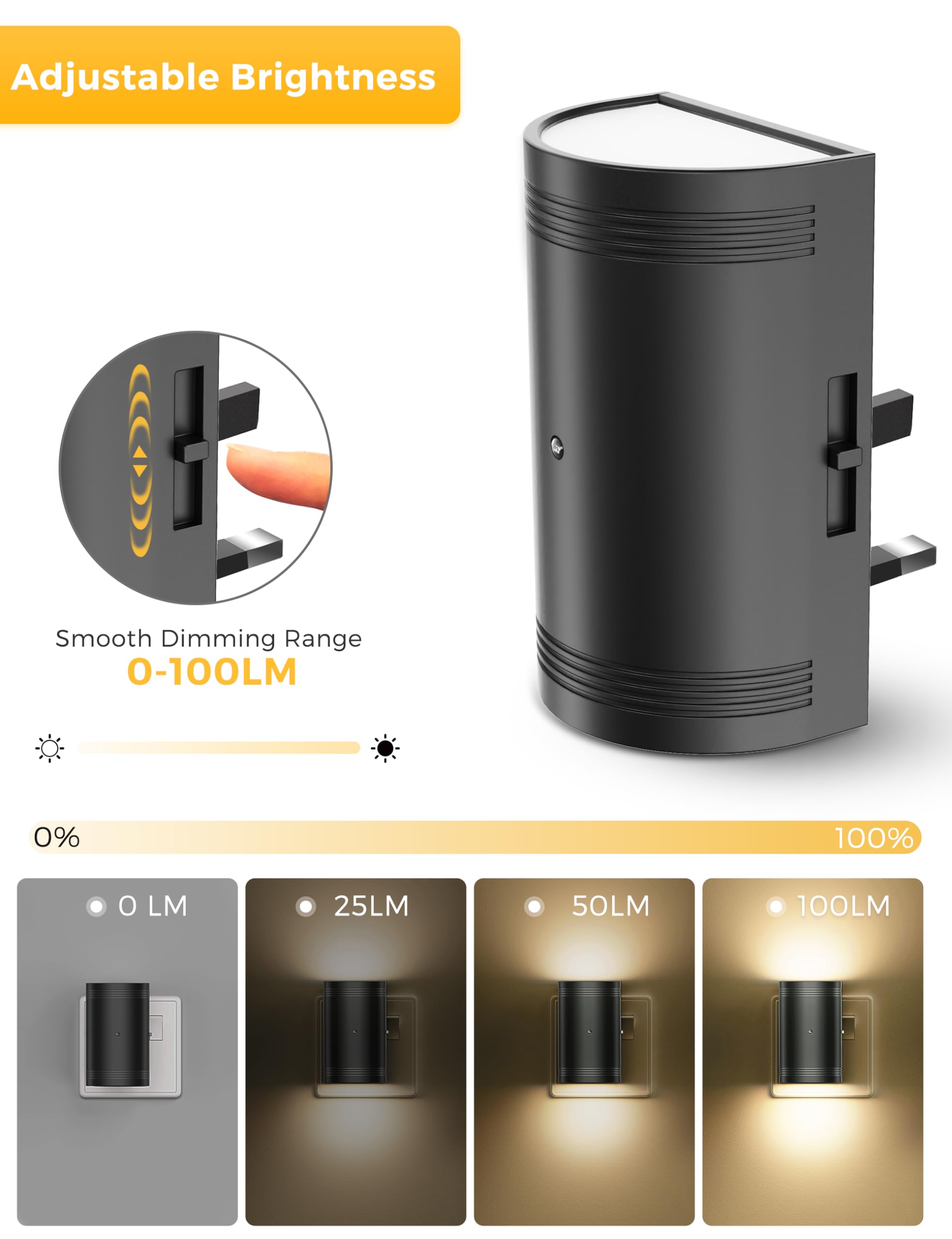 LOHAS-LED Night Light Plug in Wall, Dusk to Dawn Sensor, Warm White 3000K, 0-100LM - Image 3