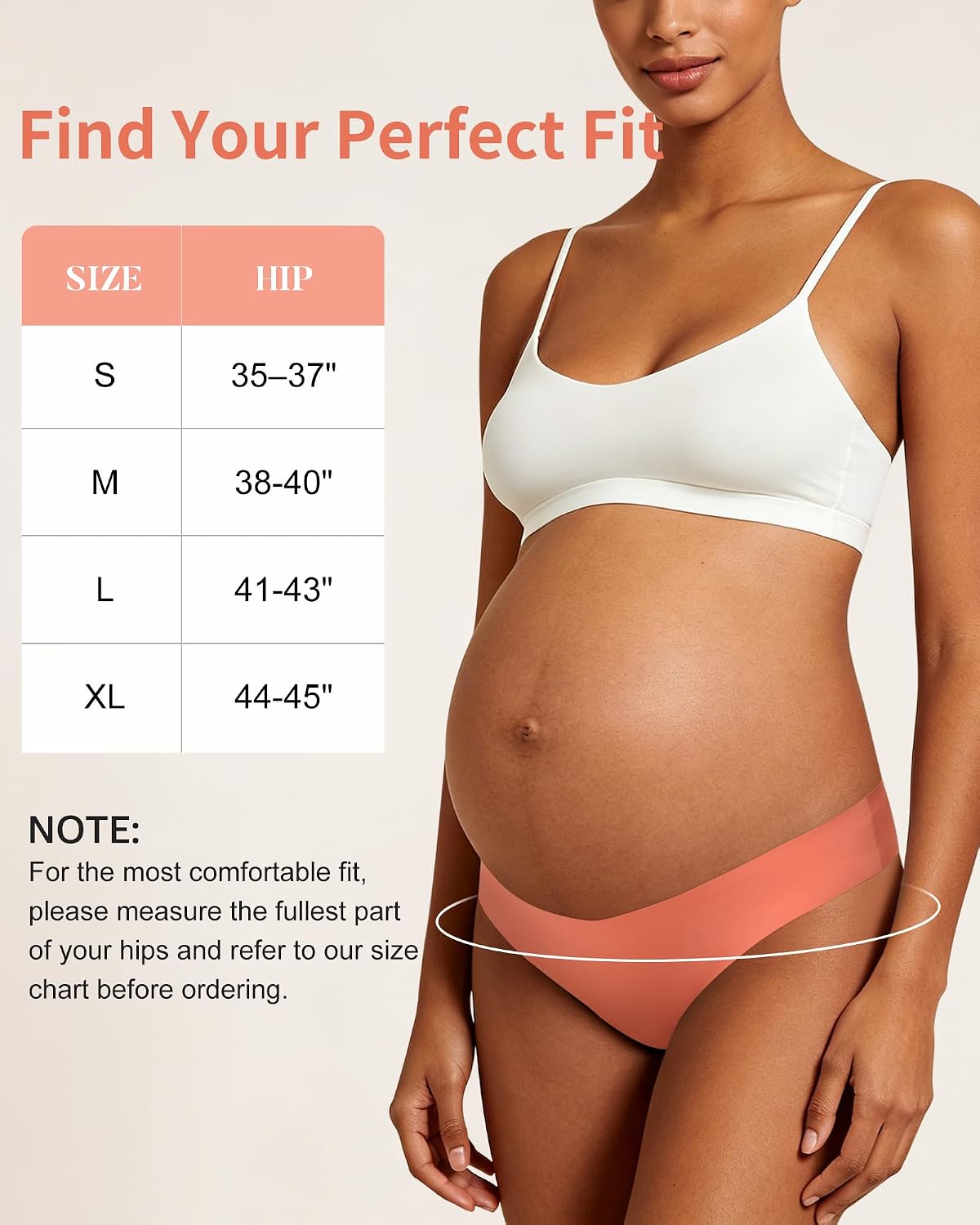 LEVAO Maternity Thongs for Women V-cut Seamless Underwear No Show Soft Pregnancy Panties Breathable Women Thong 5 Pack (S–XL)
