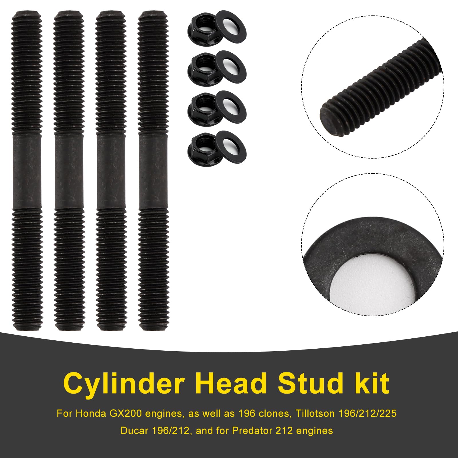 Amazon.com: Frezon Cylinder Head Stud kit Fit for Honda GX200