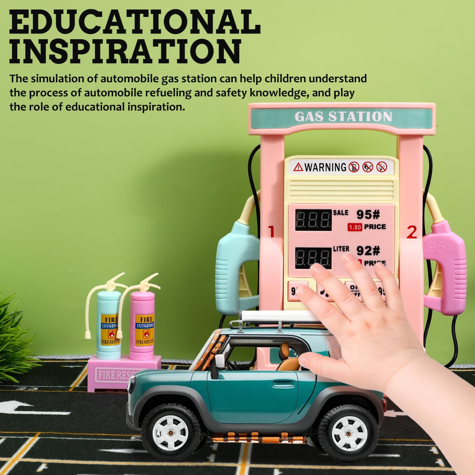 Vaguelly Boy Girl Gas Station Toy Set Realistic Simulation Gas Pump for Interactive Play Educational Learning and Fun Traffic Station Model Safe Plastic Construction - Image 5