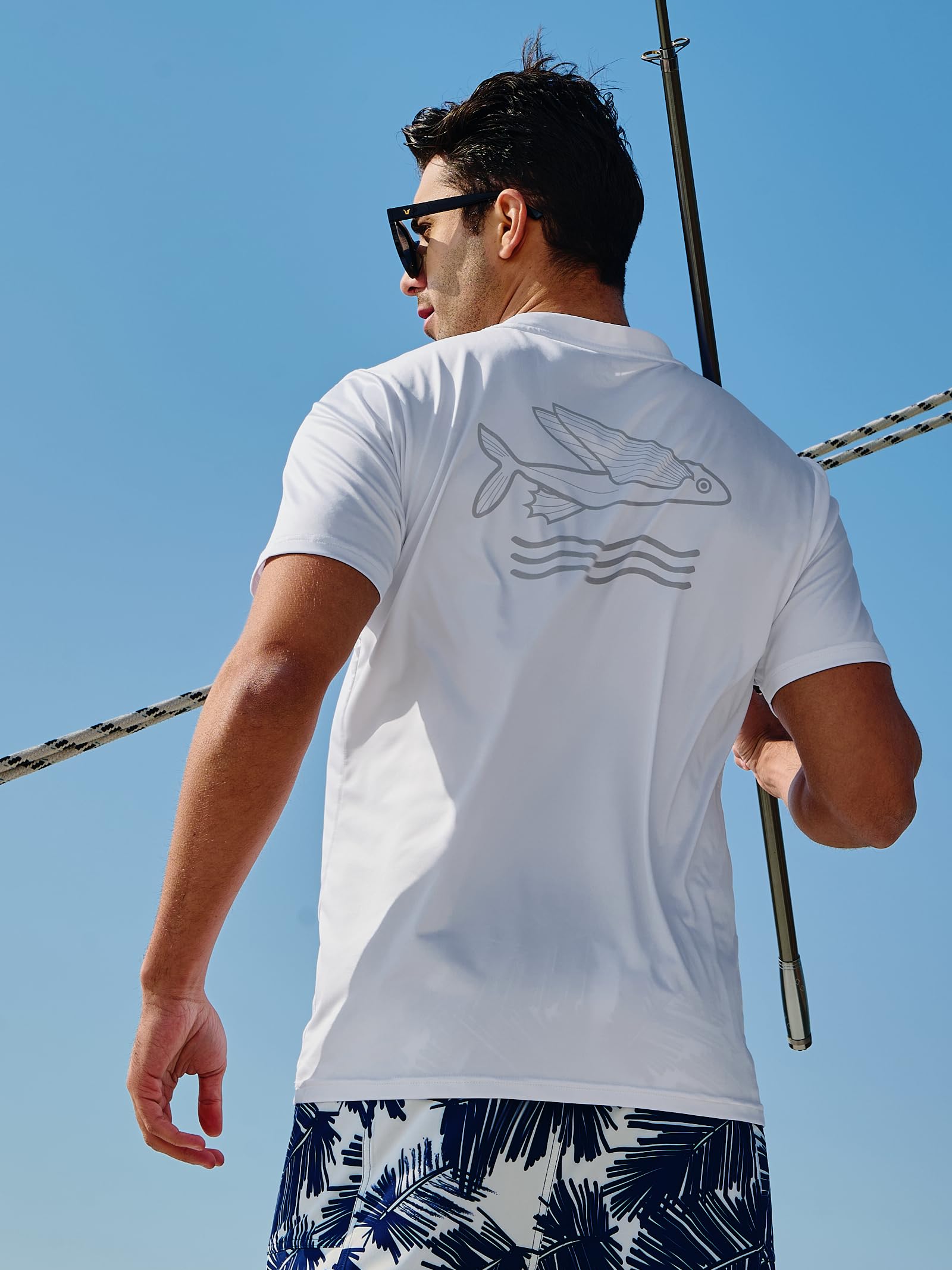 NORTHYARD Camiseta de natación para hombre, protección solar UPF 50+, de secado rápido, manga corta, protección solar, playa, natación acuática