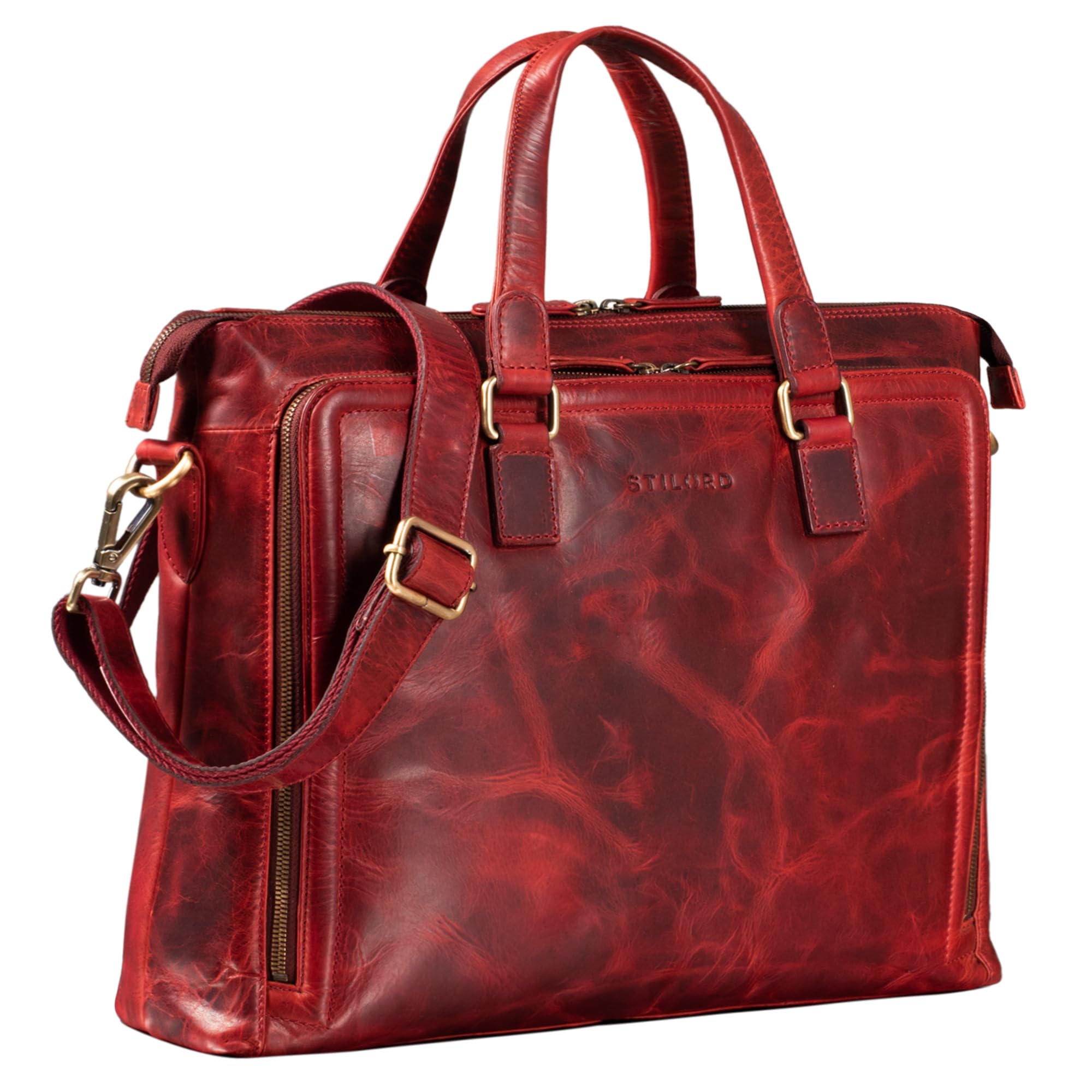 bag in pelle vera per donna stilord claire con slitta e tasche per laptop e ufficio