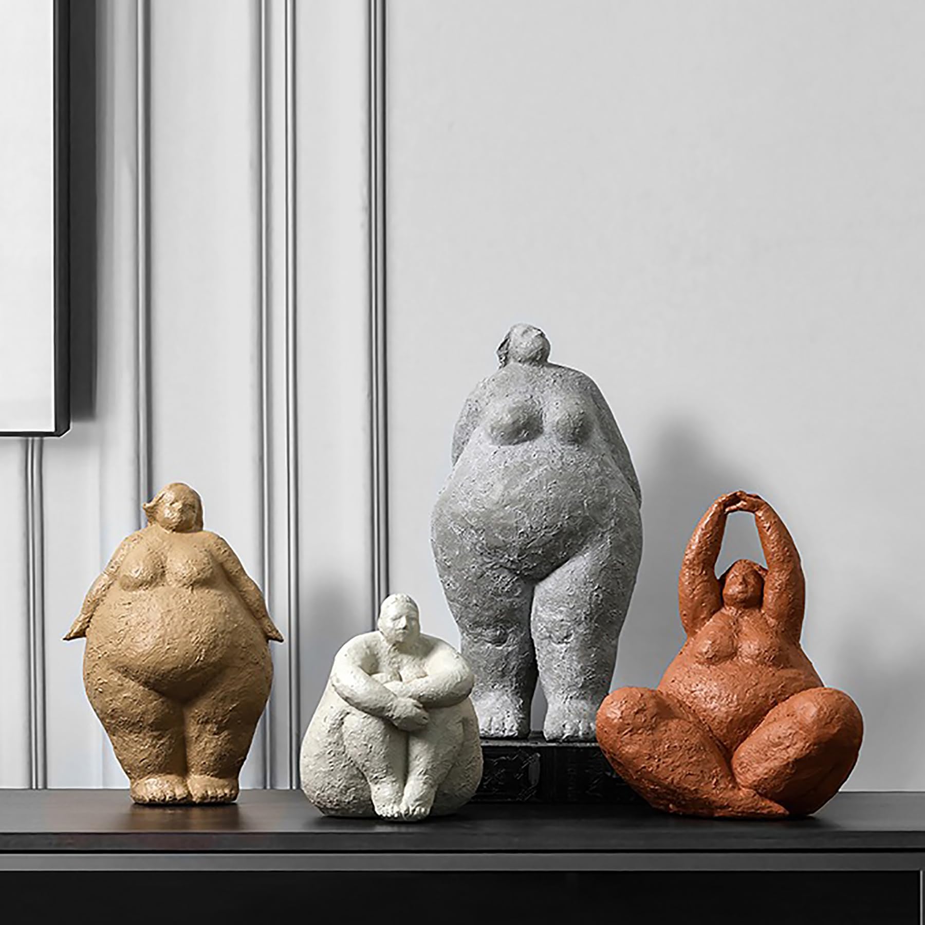 Dikke Dame Yoga Sculptuur, Dikke Dame Yoga Pose Standbeeld Beeldje, Vrouw Standbeeld Yoga Creatieve Ornament, Hars Yoga Pose Standbeeld, Sculptuur Yoga Standbeeld Tafel Decoratie Sculptuur