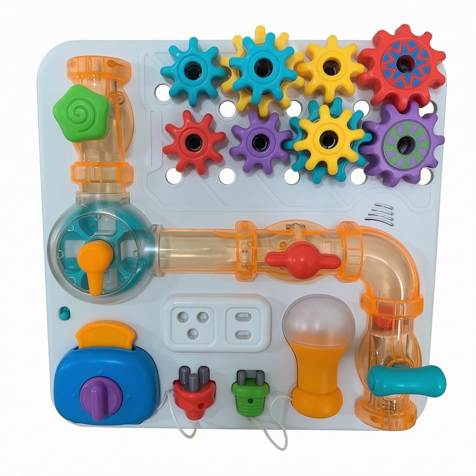 predolo Busy Board per Bambini Interattivo | Ingranaggi da Girare e Premere, Pannello Sensoriale educativo, Giocattolo, per Stanza Giochi, Cameretta, Asilo, Neonati