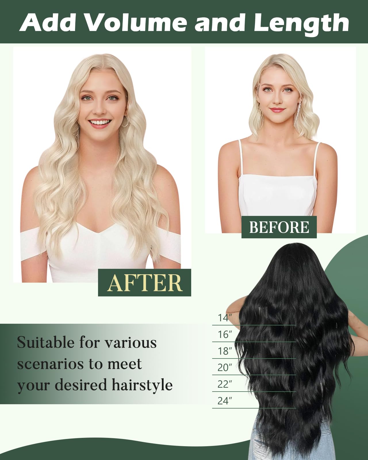 Ugeat Tressen Echthaar Extensions Blond 60 cm Weft Extensions Echthaar Blond Remy Haartressen Echt Haar Platinblond für Volumen und Fülle 100G 60A