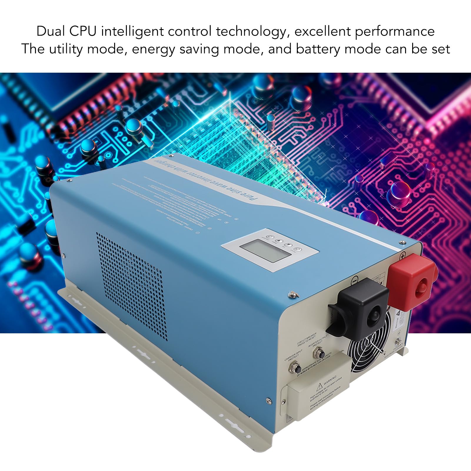 Generic Cargador Inversor de Onda Sinusoidal Pura, Cargador MCU ABS de Doble Potencia, Protección Total, a Prueba de Golpes para el Hogar (24V)