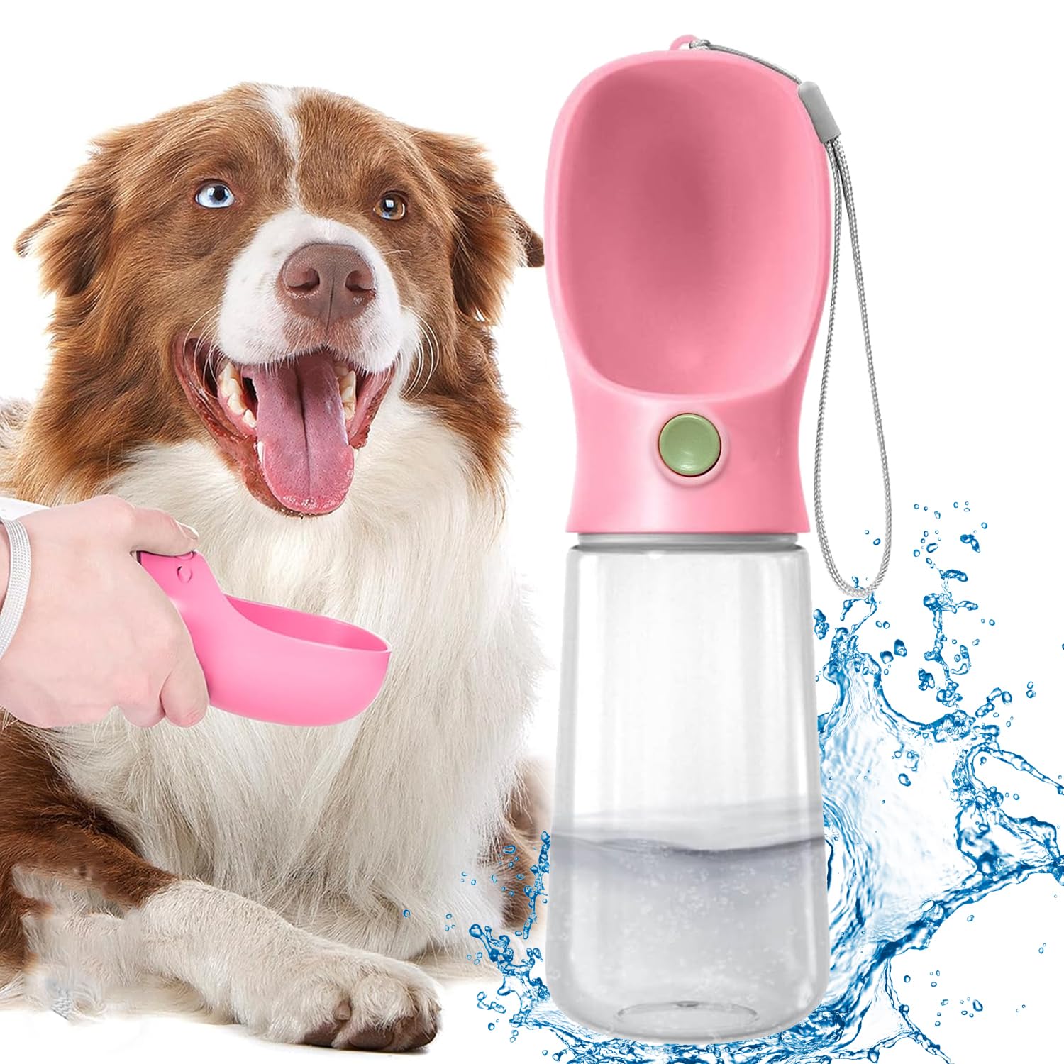 Jainsons Pet Products Dog Water Bottle Lightweight Leak Proof Portable Travel Dog Water Dispenser Travel Water Cup Perfect Puppy Drinking Bowl Outdoor Walking, Hiking Pet Accessories (350ml Pink/Aqua) (B0CSKJ7332) Amazon Price History, Amazon Price Tracker