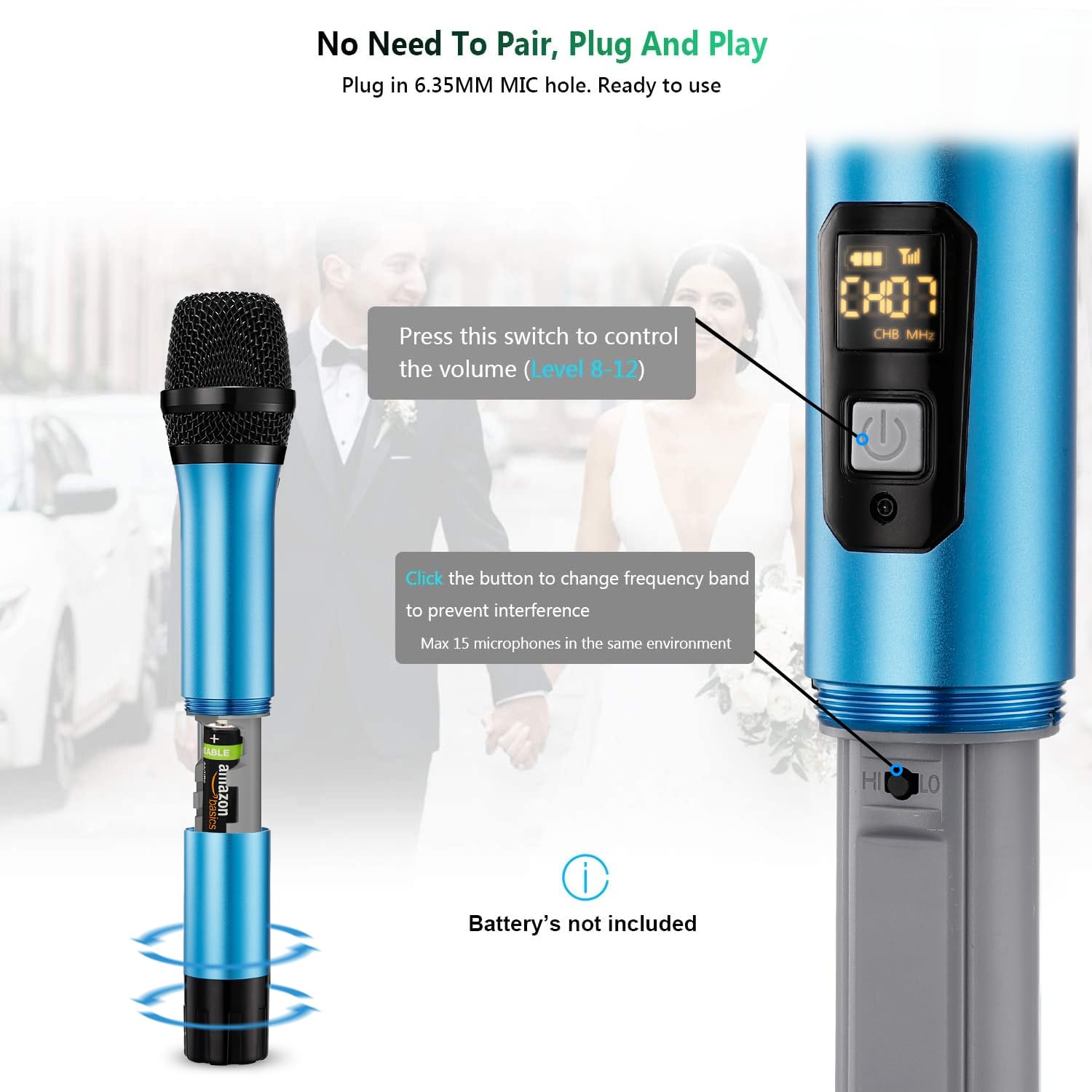 Bietrun Rechargeable Microphone Bietrun Wireless Mic System Dual