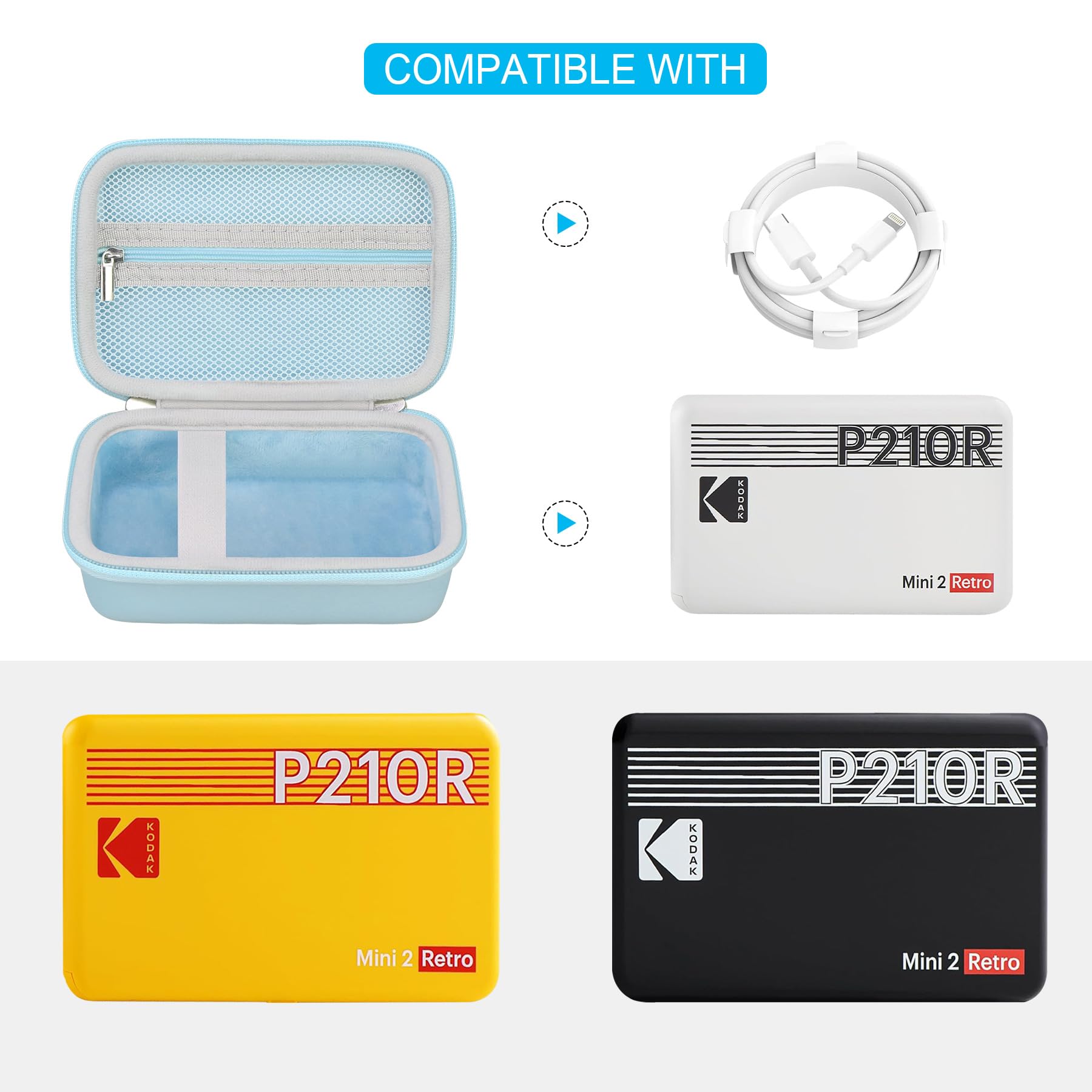 Amazon.com : Supmay Hard Carrying Case for Kodak Mini 2 Retro