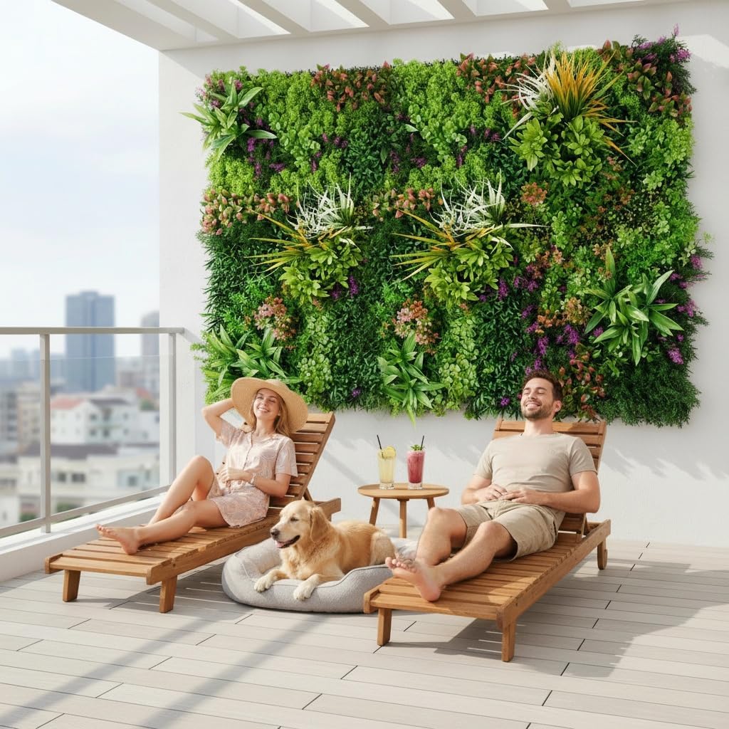 1PC 40"x 40" Artificial Grass for Wall, 3D Faux Boxwood Hedge Panels Green Wall Decor, Greenery Grass Wall Backdrop Panels for Indoor Outdoor Garden Backyard Ivy Privacy Fence Covering
