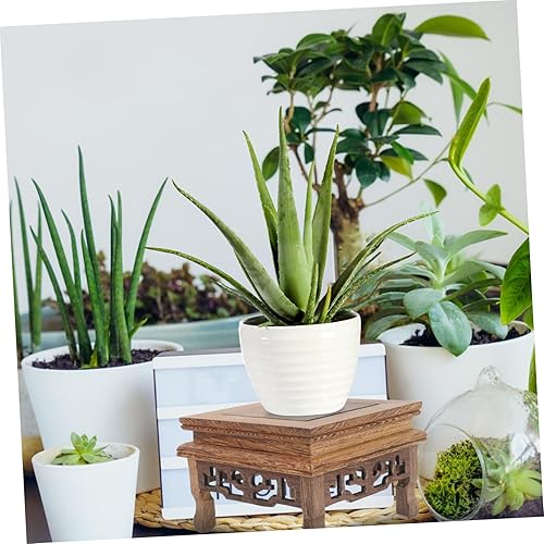 Miniatura 3 de IMIKEYA Artesanías de madera la decoración de la oficina bandejas de madera bandeja de cristal base jarrón base de tetera base de madera bonsái