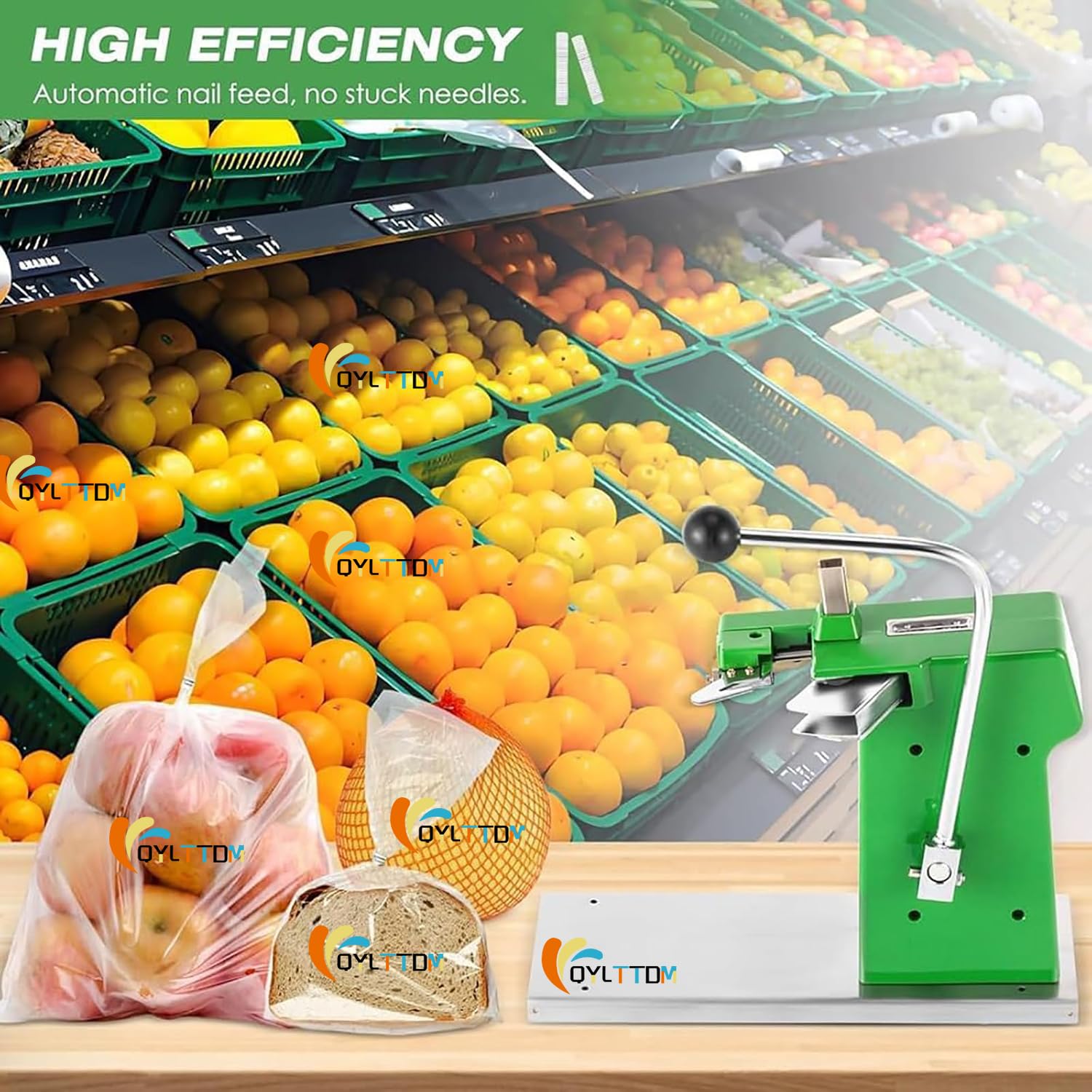 Macchina di ritaglio manuale con graffette a forma di U 2000 pezzi, sigillante efficiente per sacchetti di plastica per supermercati e trasformazione alimentare